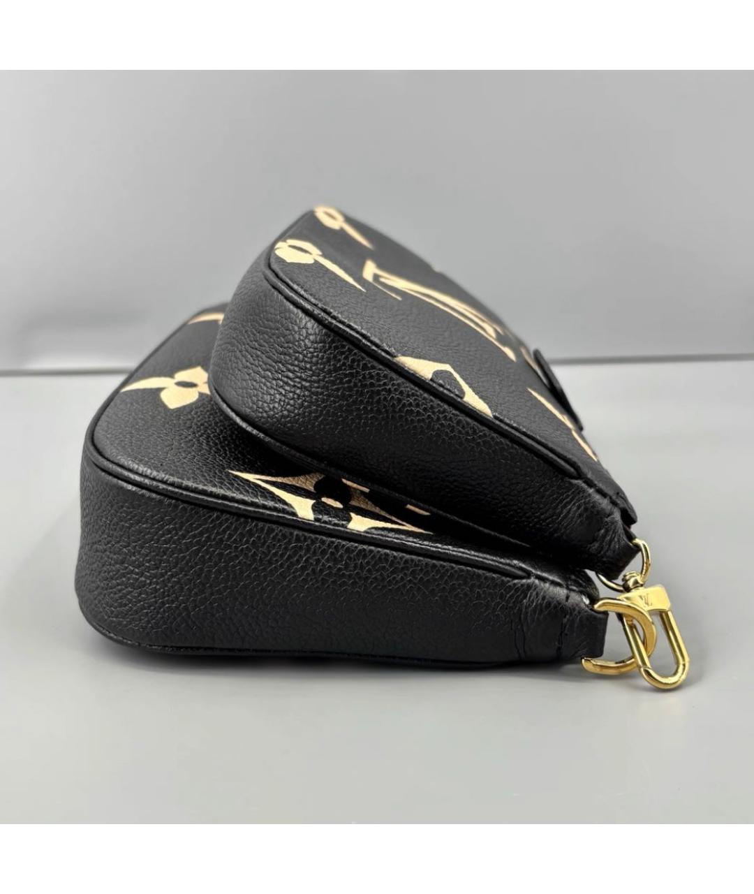 LOUIS VUITTON Черная кожаная сумка через плечо, фото 5