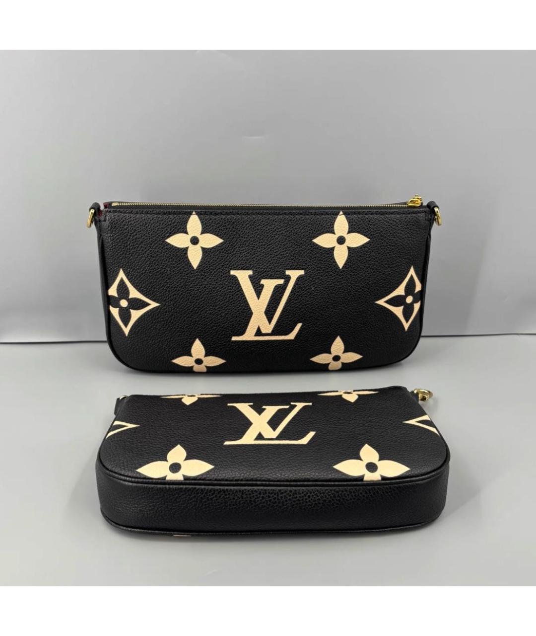 LOUIS VUITTON Черная кожаная сумка через плечо, фото 3