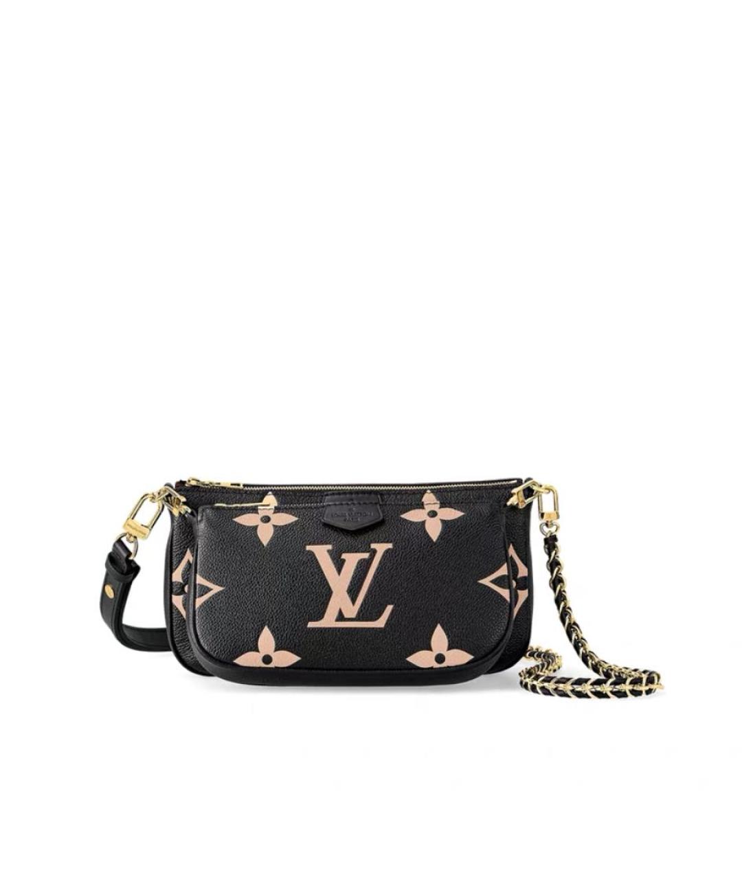 LOUIS VUITTON Черная кожаная сумка через плечо, фото 9