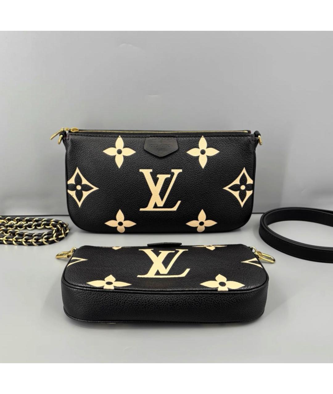 LOUIS VUITTON Черная кожаная сумка через плечо, фото 2