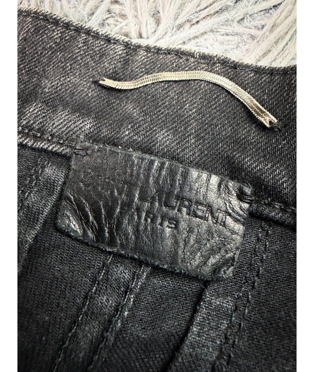 SAINT LAURENT Черные хлопковые джинсы скинни, фото 5
