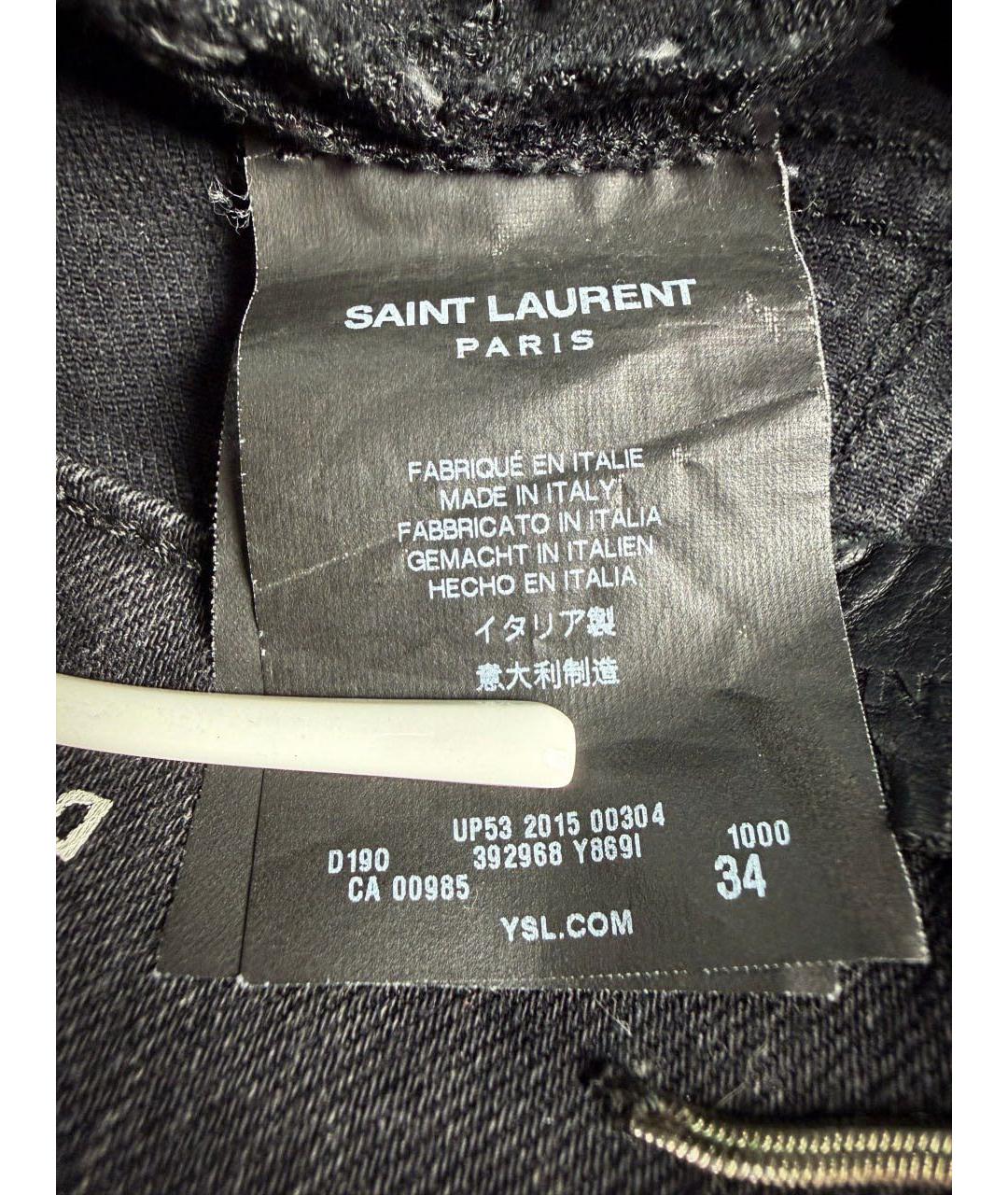 SAINT LAURENT Черные хлопковые джинсы скинни, фото 7