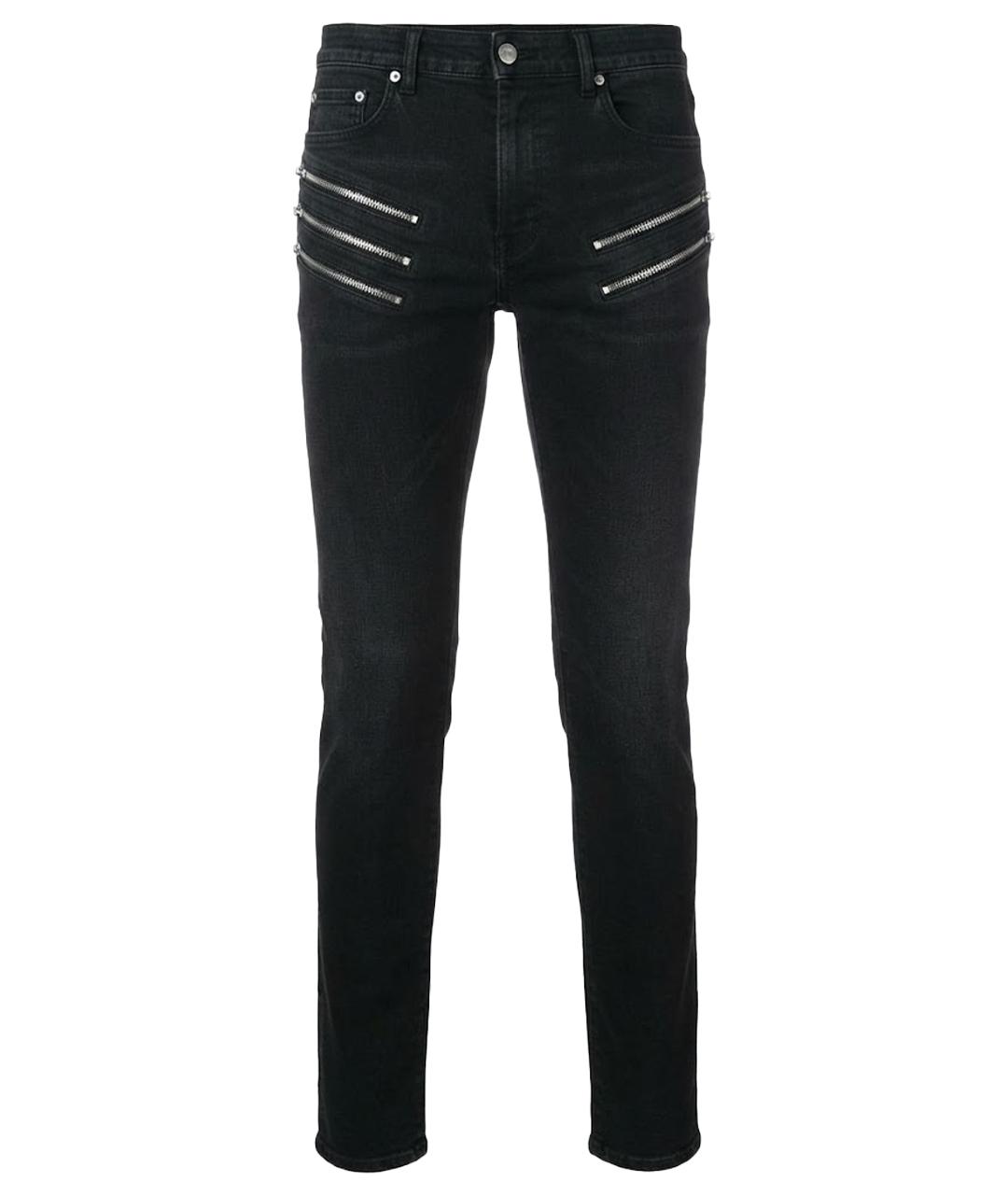 SAINT LAURENT Черные хлопковые джинсы скинни, фото 1