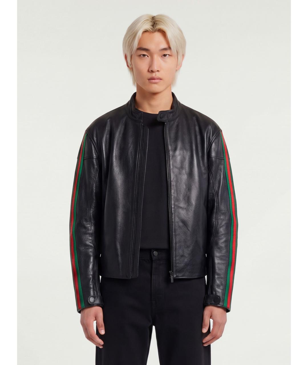 GUCCI Черная кожаная куртка, фото 2