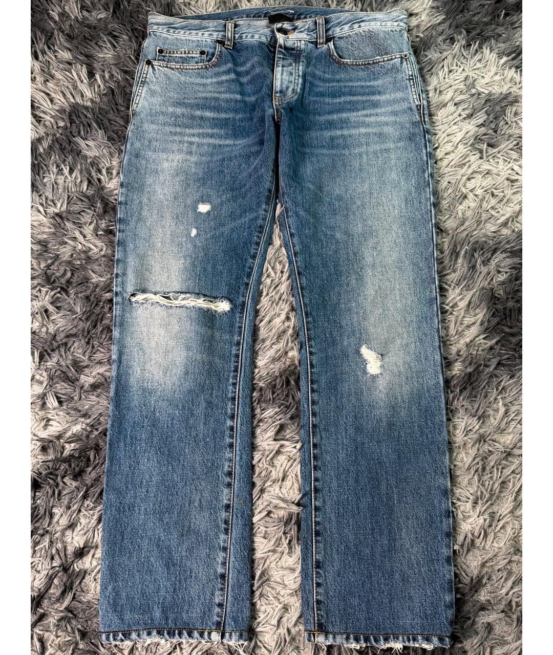 SAINT LAURENT Синие хлопковые джинсы скинни, фото 9