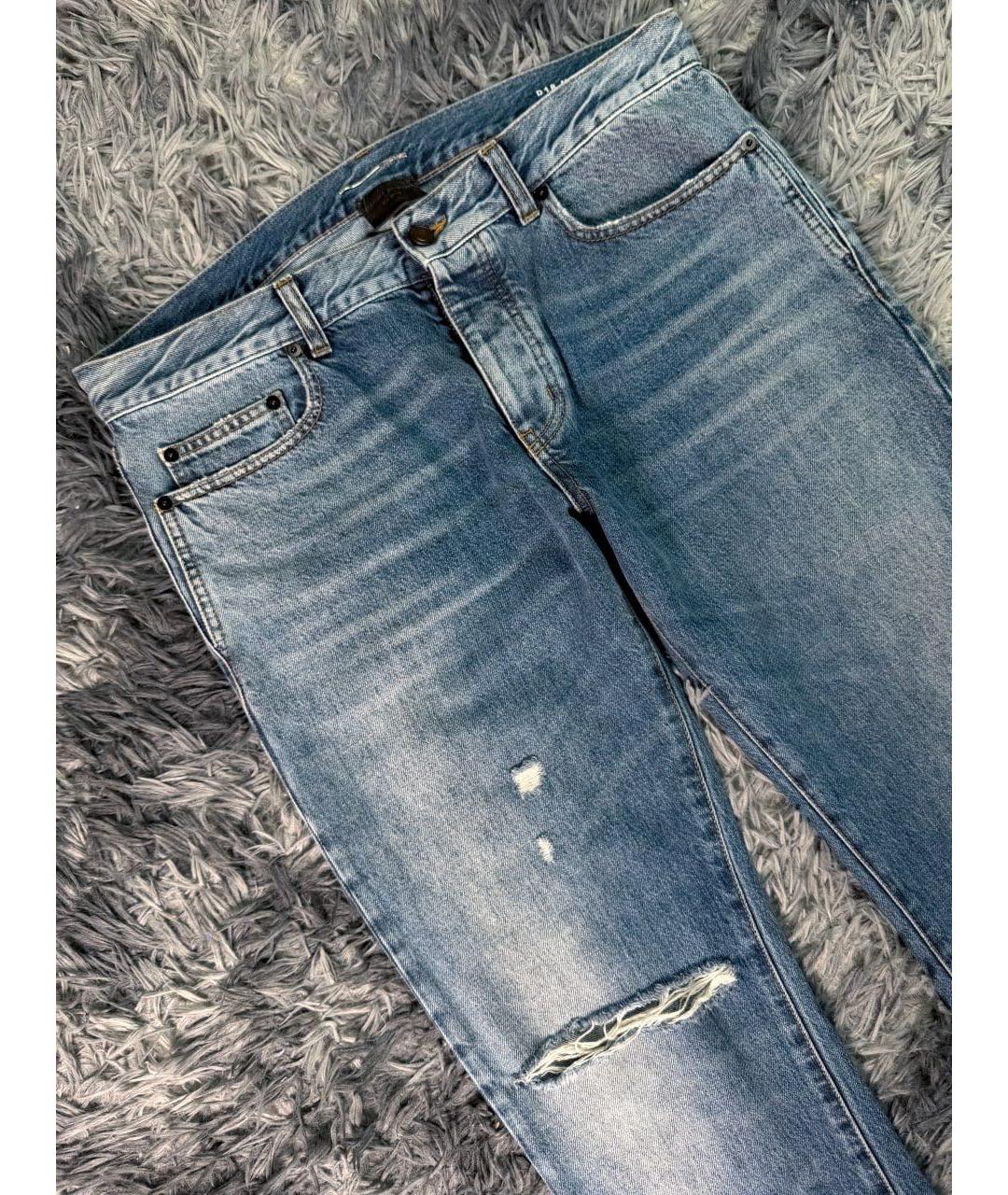 SAINT LAURENT Синие хлопковые джинсы скинни, фото 3