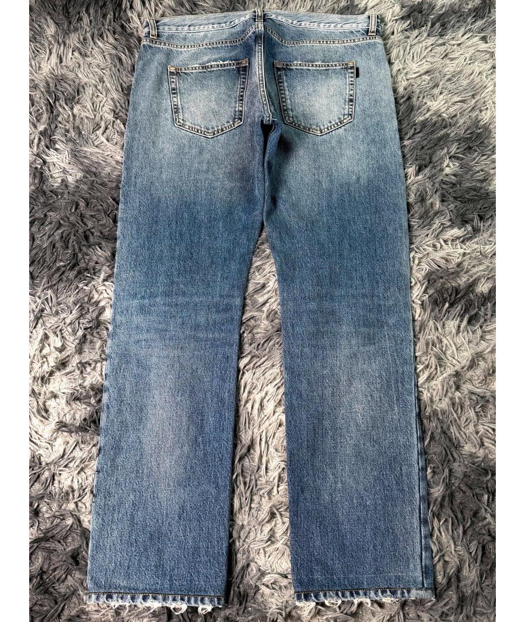 SAINT LAURENT Синие хлопковые джинсы скинни, фото 4