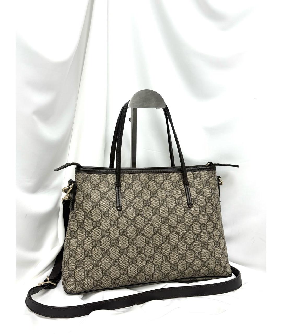 GUCCI Бежевая сумка тоут из канвы, фото 4