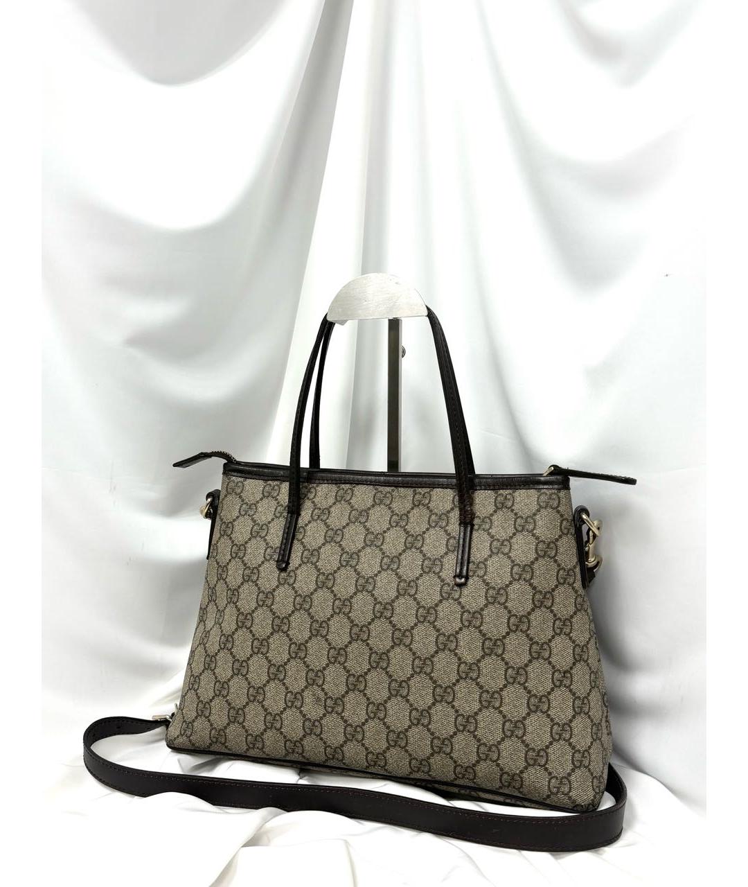 GUCCI Бежевая сумка тоут из канвы, фото 5