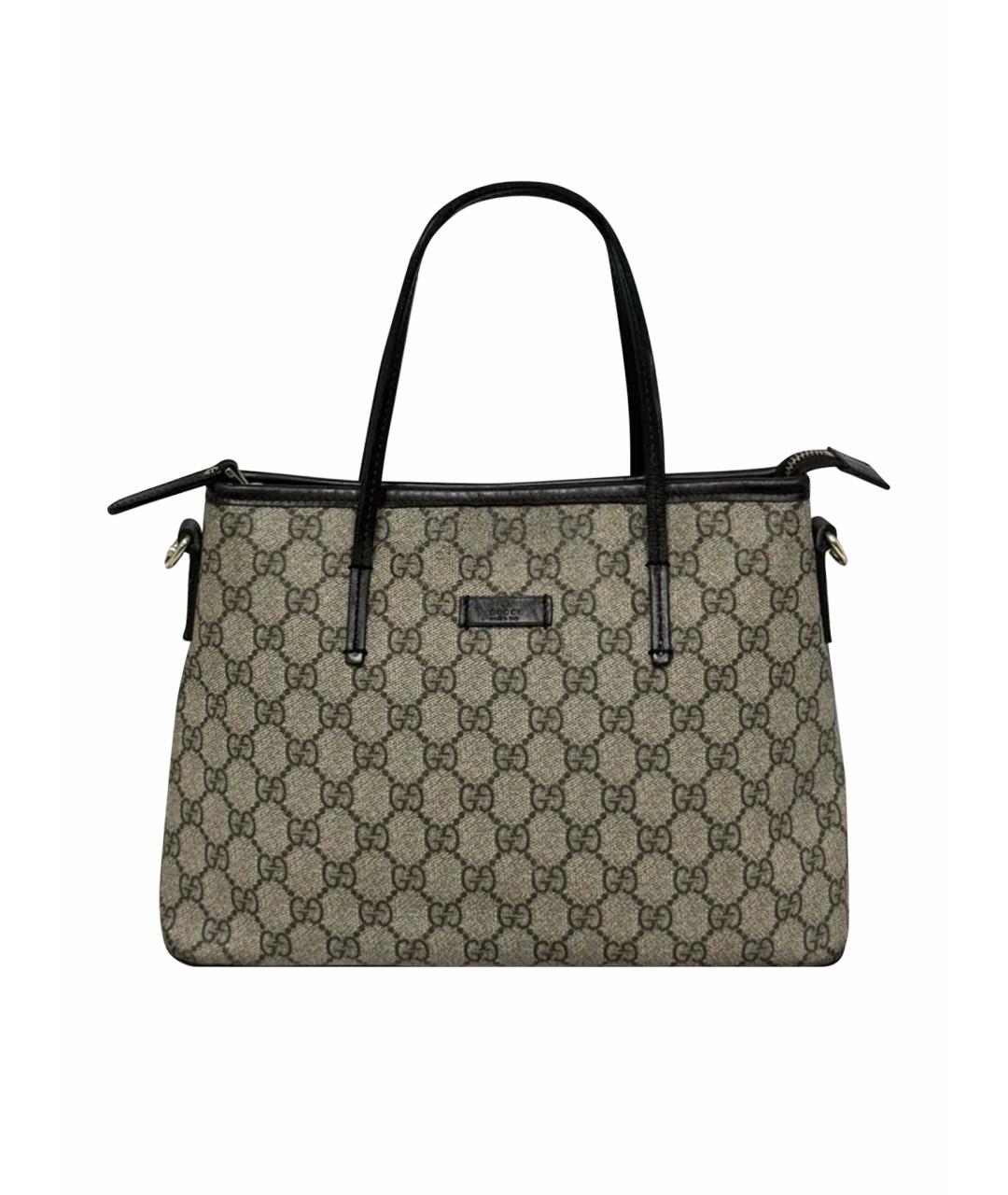GUCCI Бежевая сумка тоут из канвы, фото 6