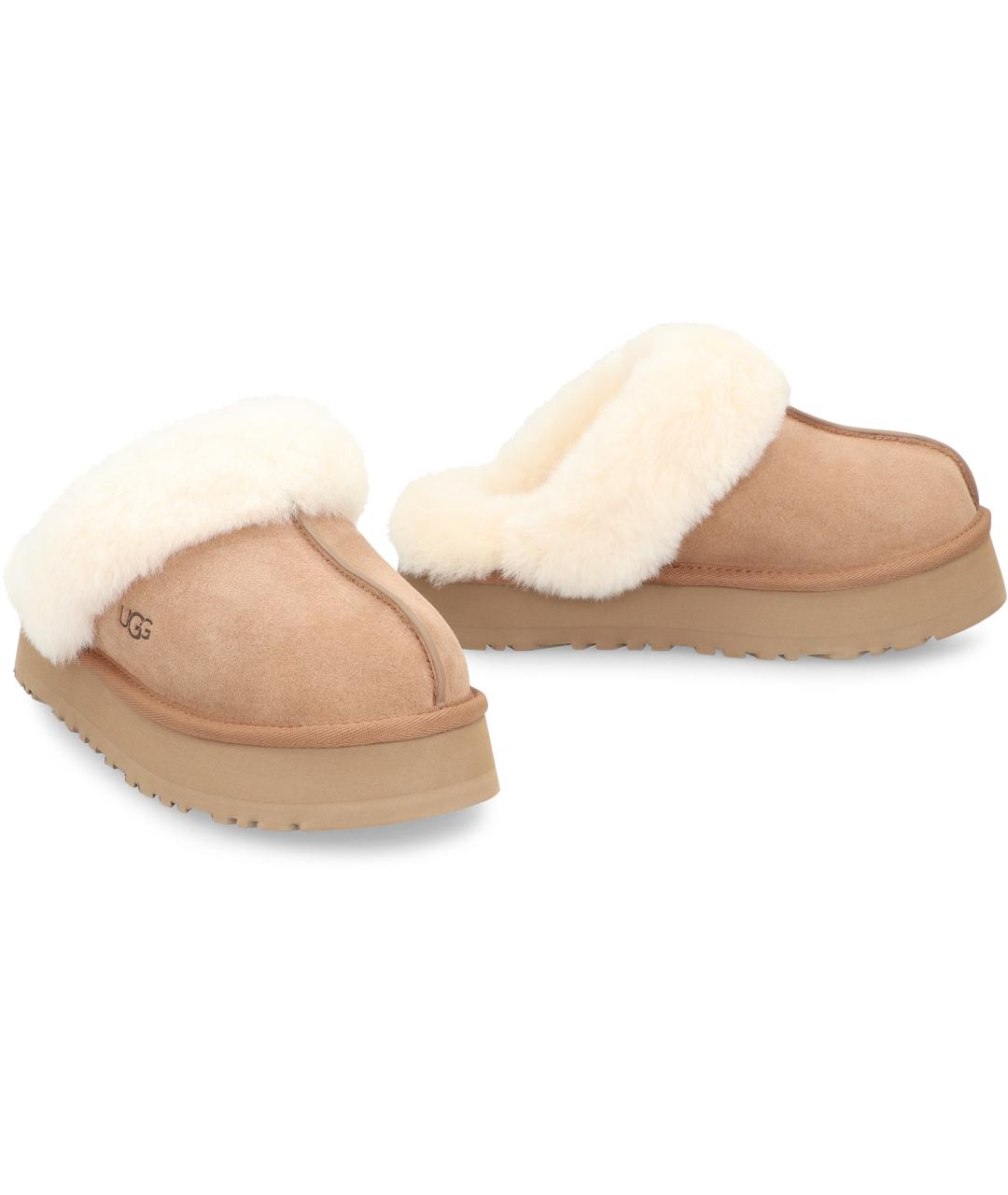 UGG Бежевые замшевые сабо, фото 3