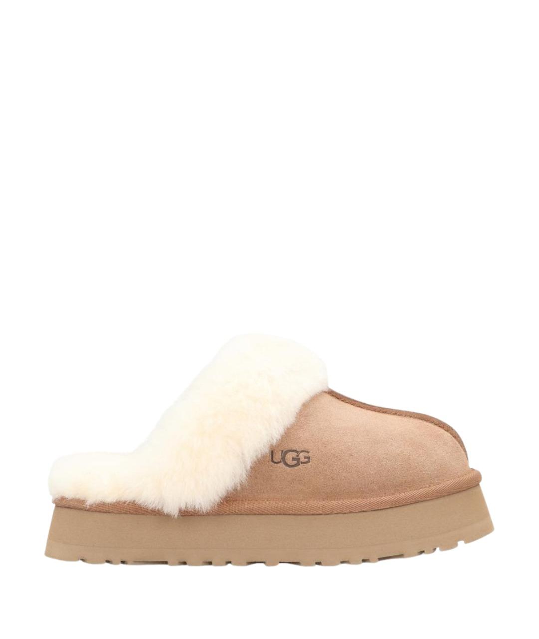 UGG Бежевые замшевые сабо, фото 1