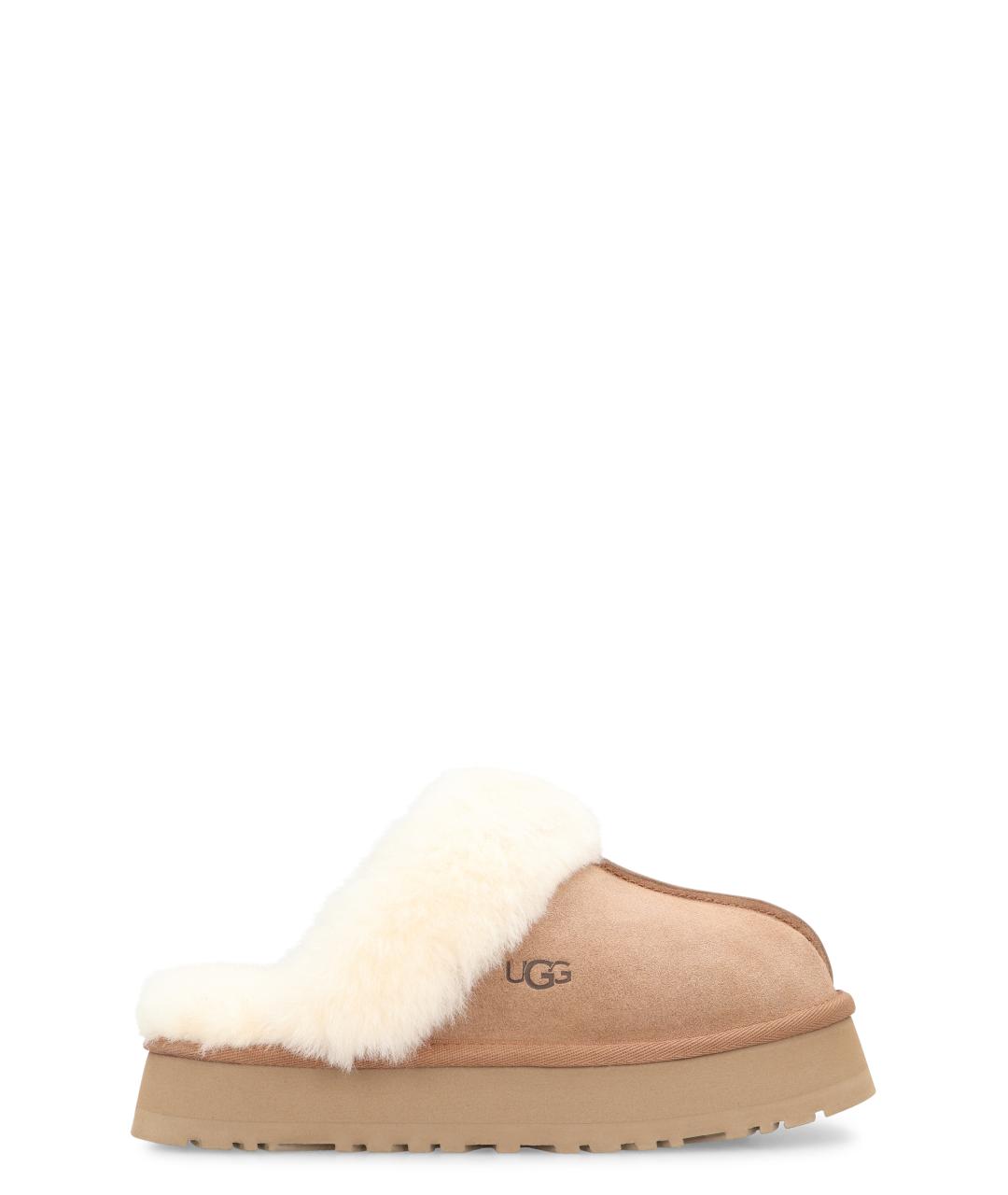 UGG Бежевые замшевые сабо, фото 5