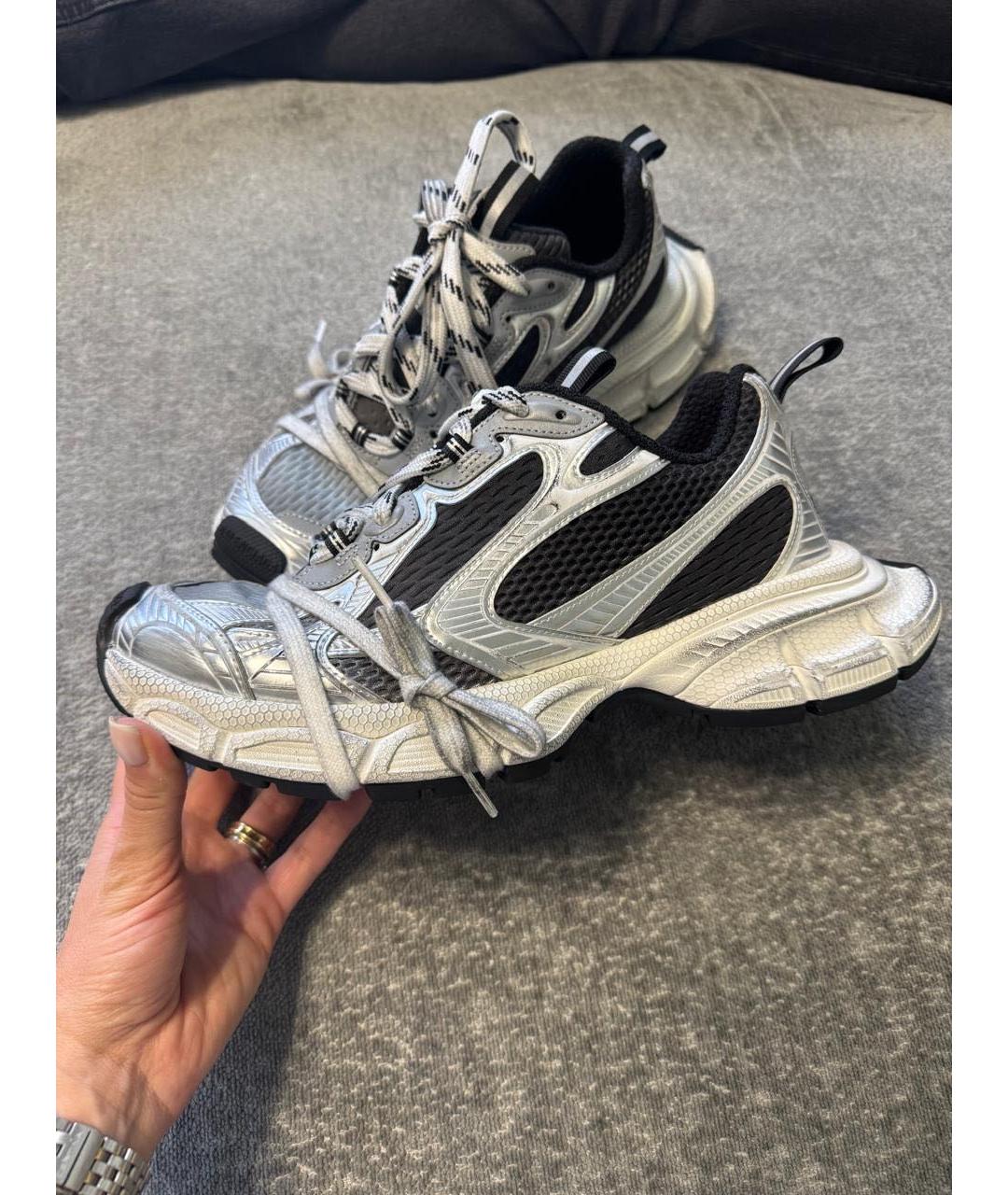 BALENCIAGA Серебряные синтетические низкие кроссовки / кеды, фото 7