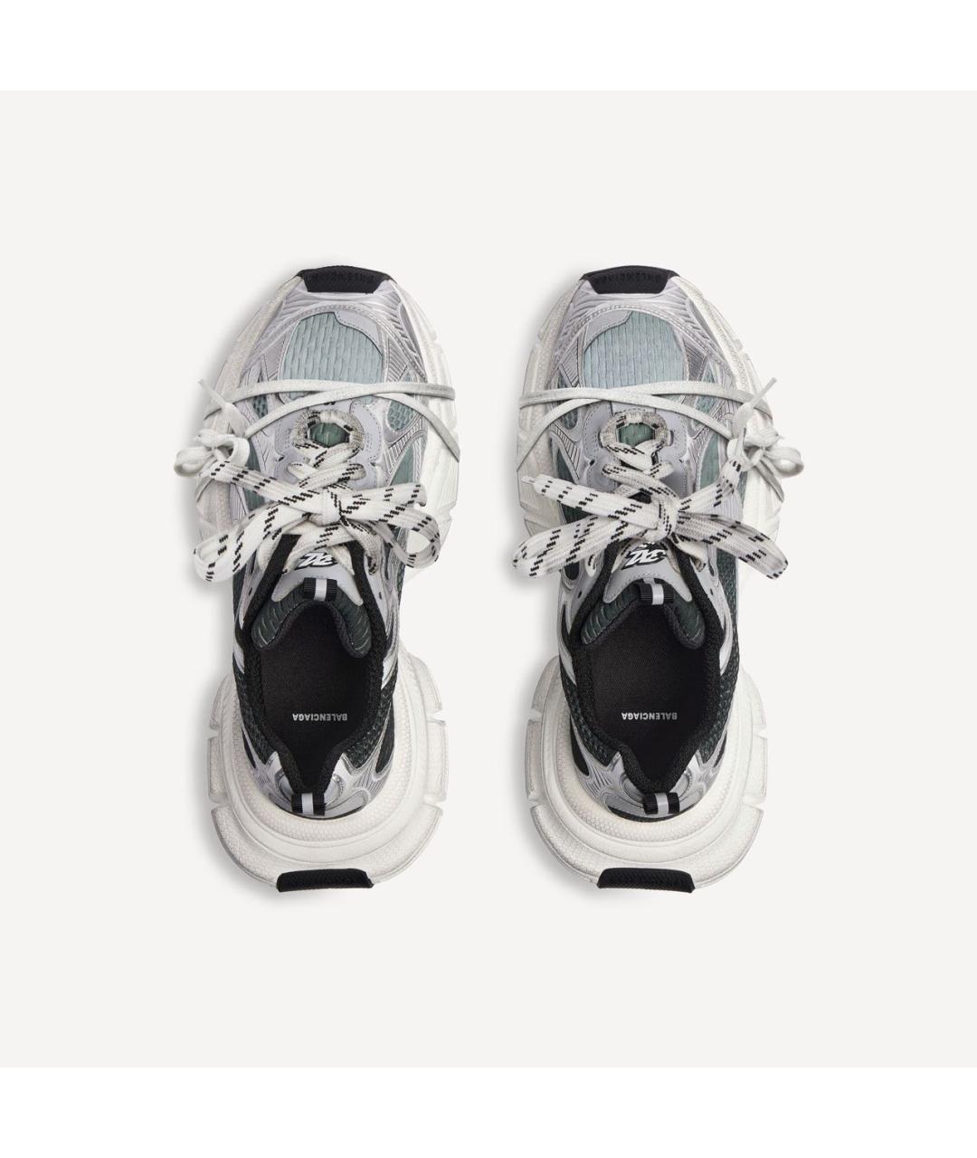 BALENCIAGA Серебряные синтетические низкие кроссовки / кеды, фото 3