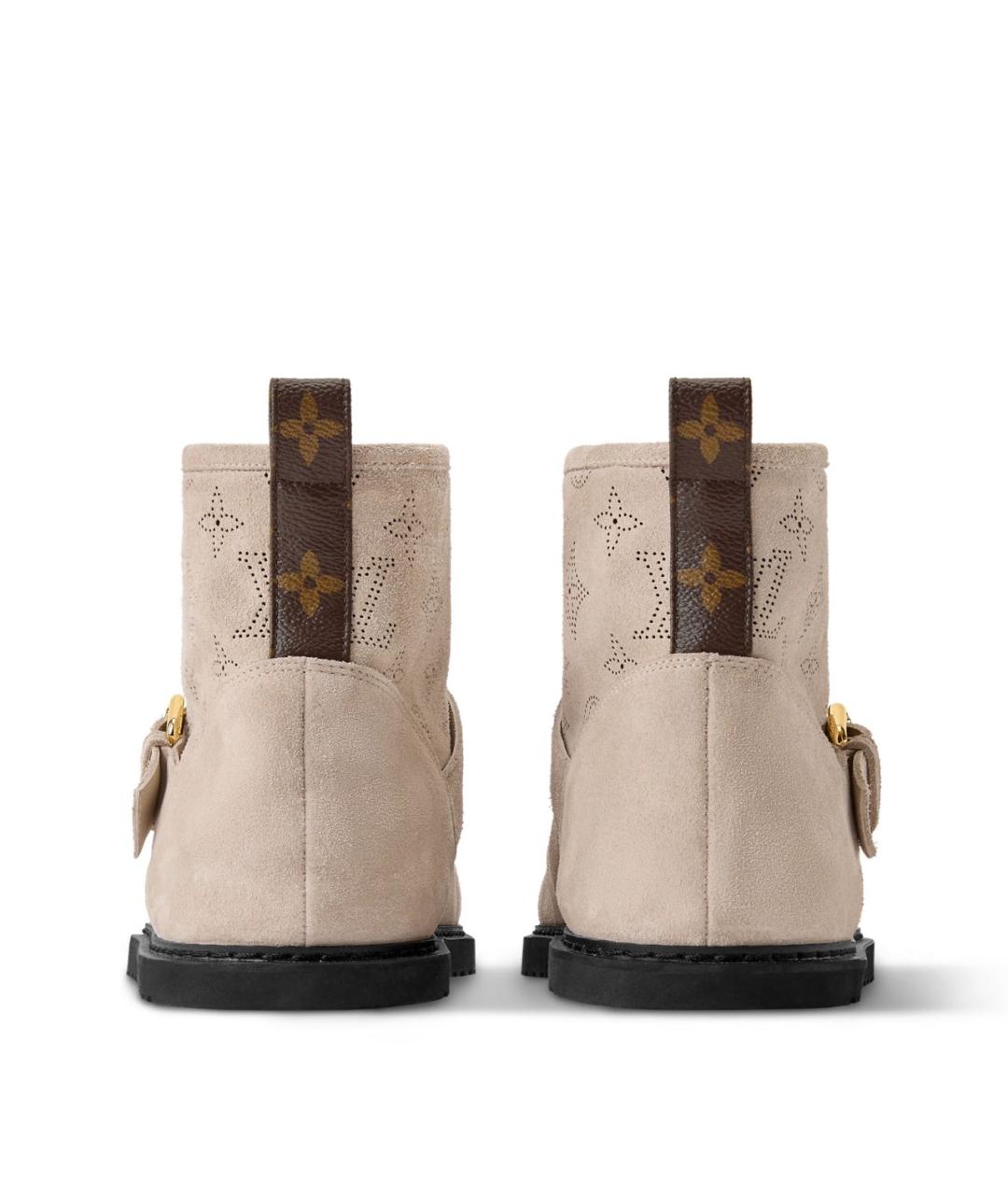 LOUIS VUITTON Бежевые замшевые полусапоги, фото 4