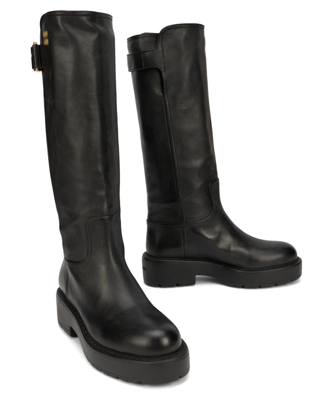 MIU MIU Черные кожаные сапоги, фото 3