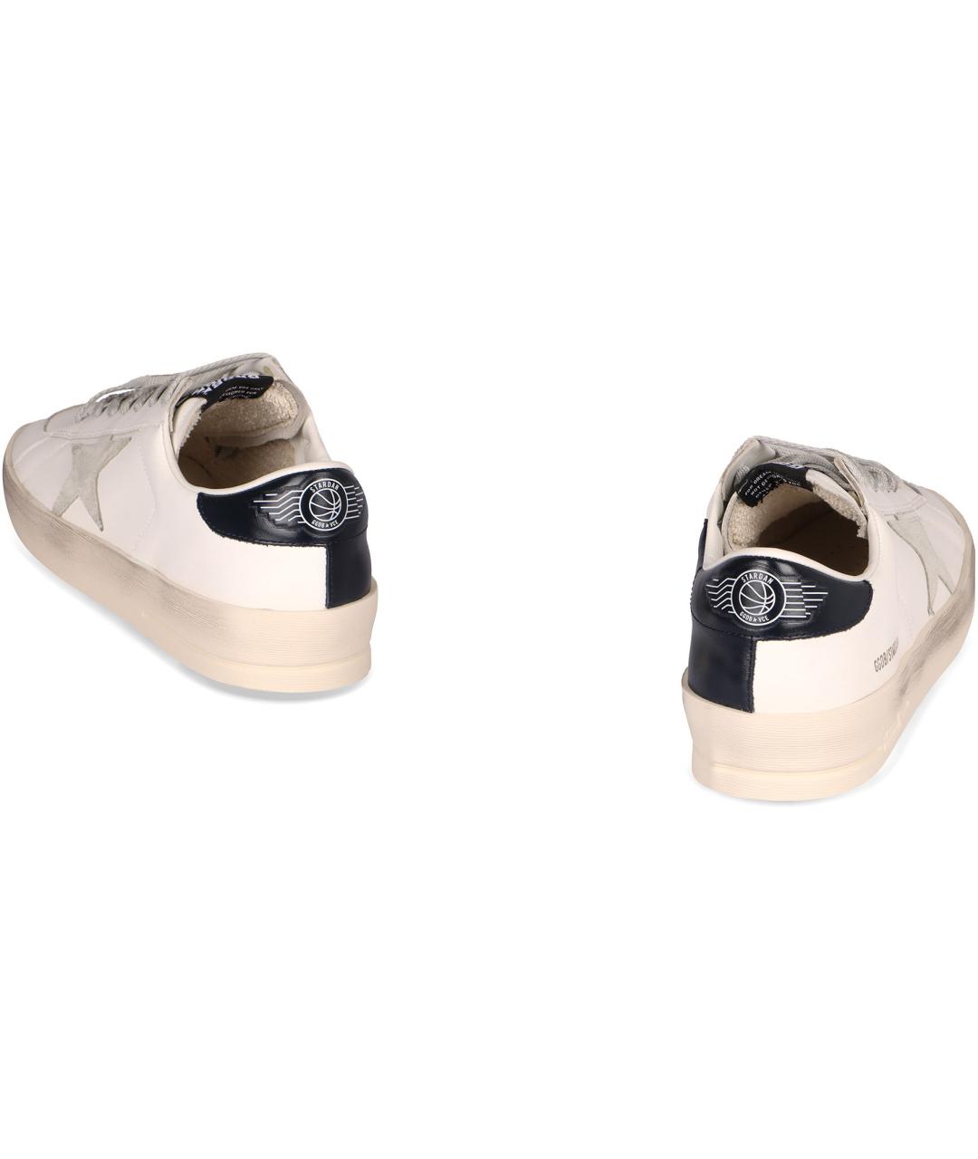GOLDEN GOOSE Белые кожаные низкие кроссовки / кеды, фото 4