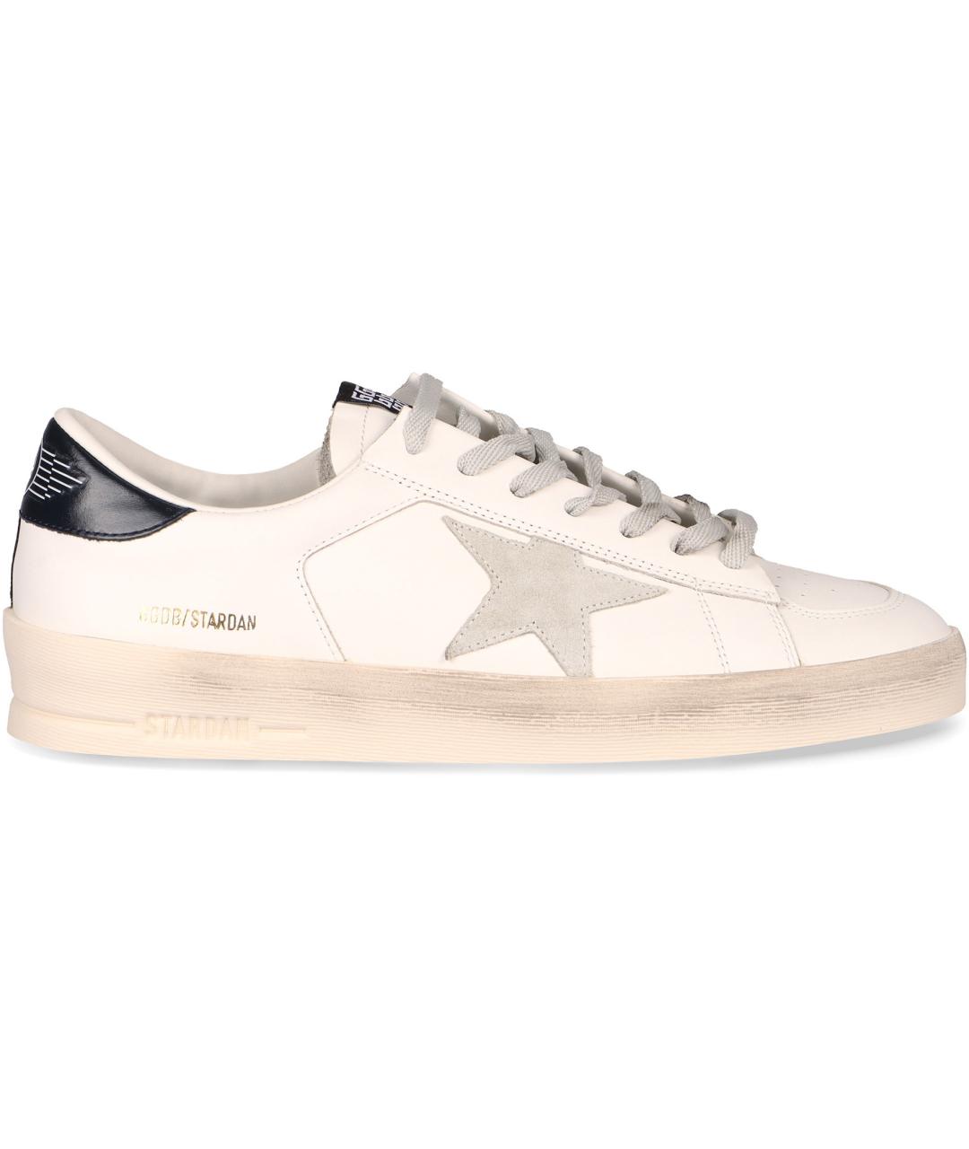 GOLDEN GOOSE Белые кожаные низкие кроссовки / кеды, фото 2