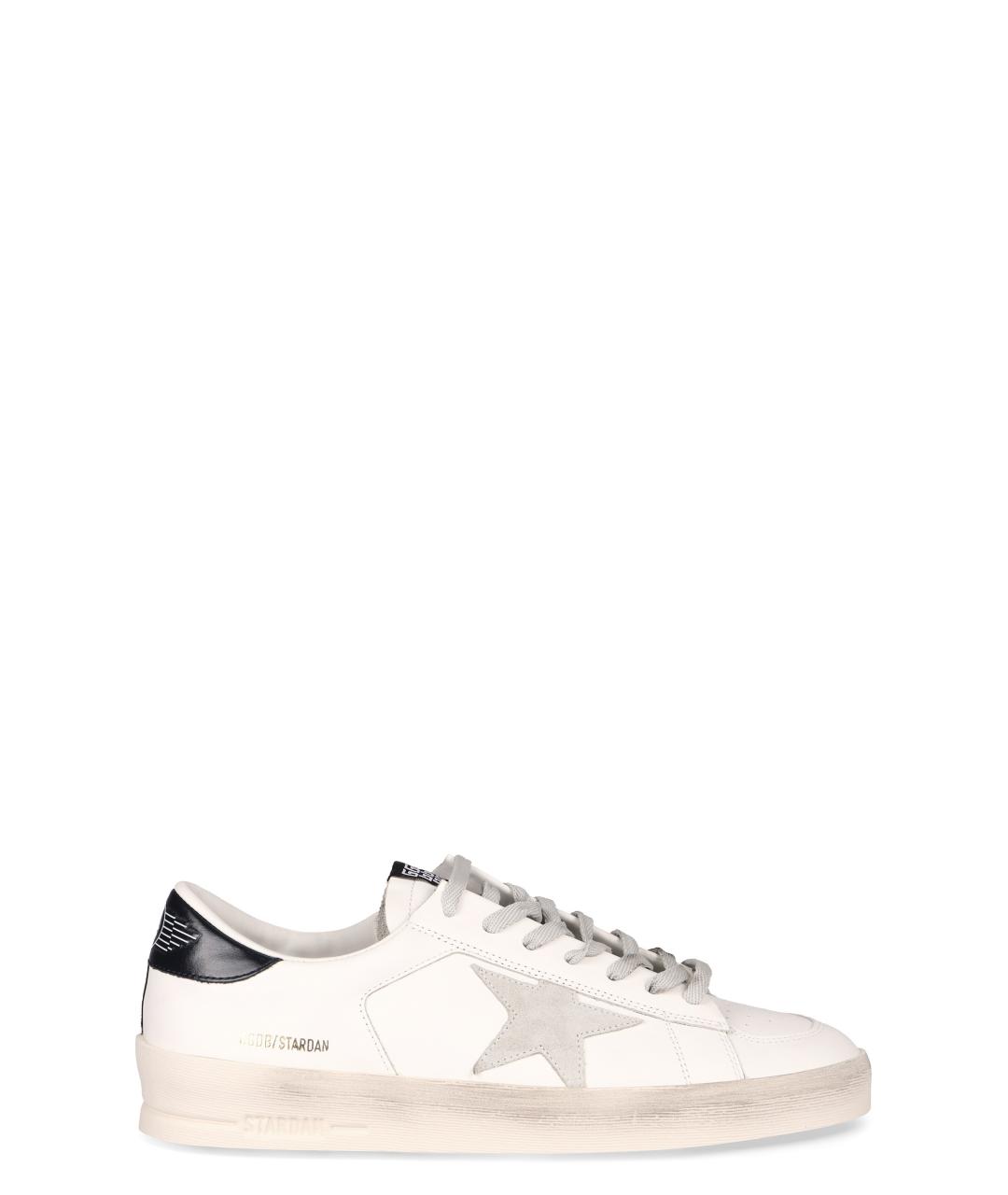 GOLDEN GOOSE Белые кожаные низкие кроссовки / кеды, фото 1