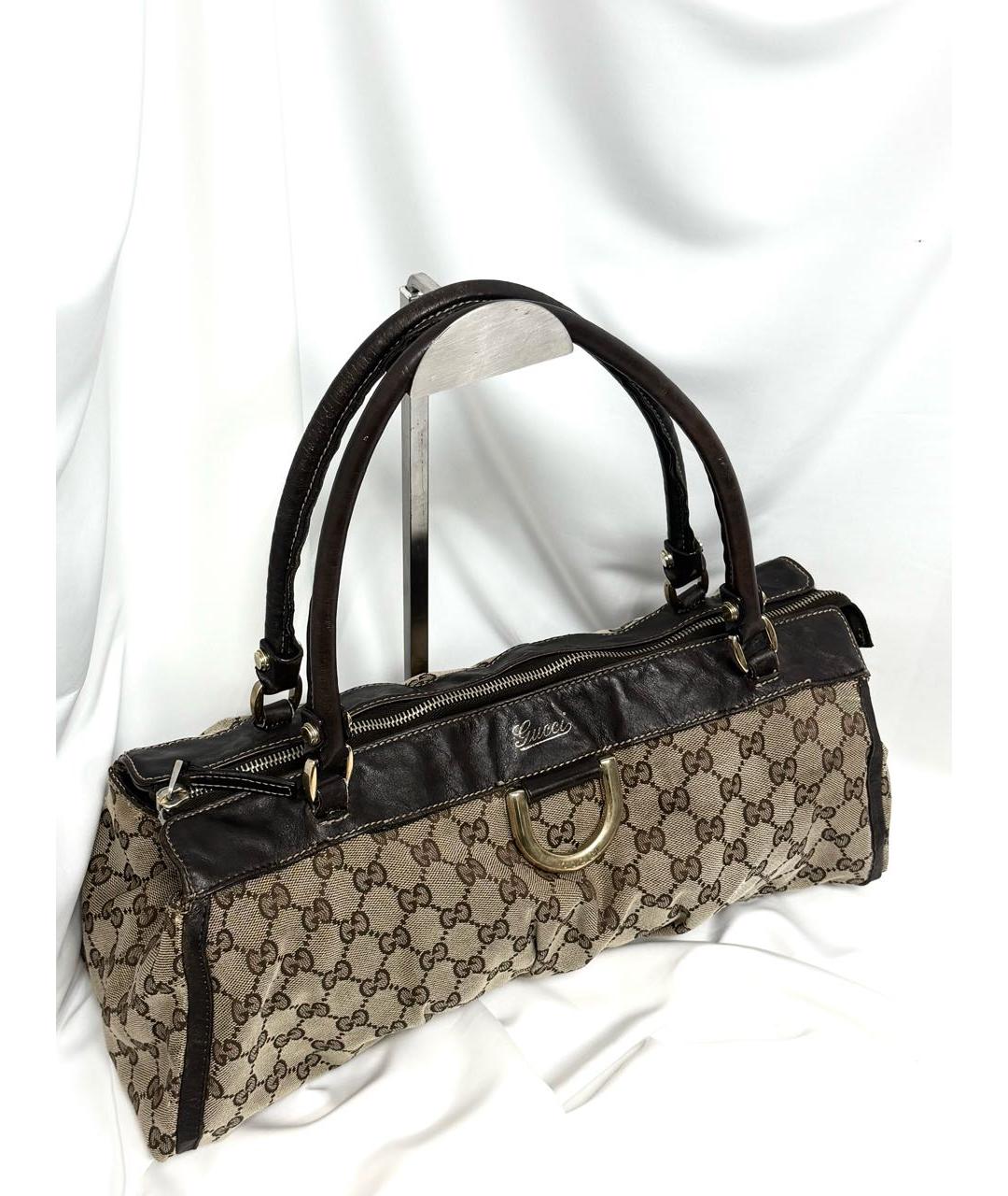 GUCCI Бежевая жаккардовая сумка через плечо, фото 2