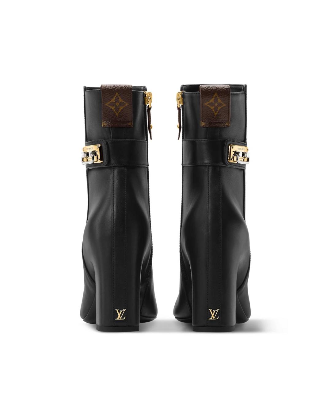 LOUIS VUITTON Черные кожаные ботильоны, фото 4