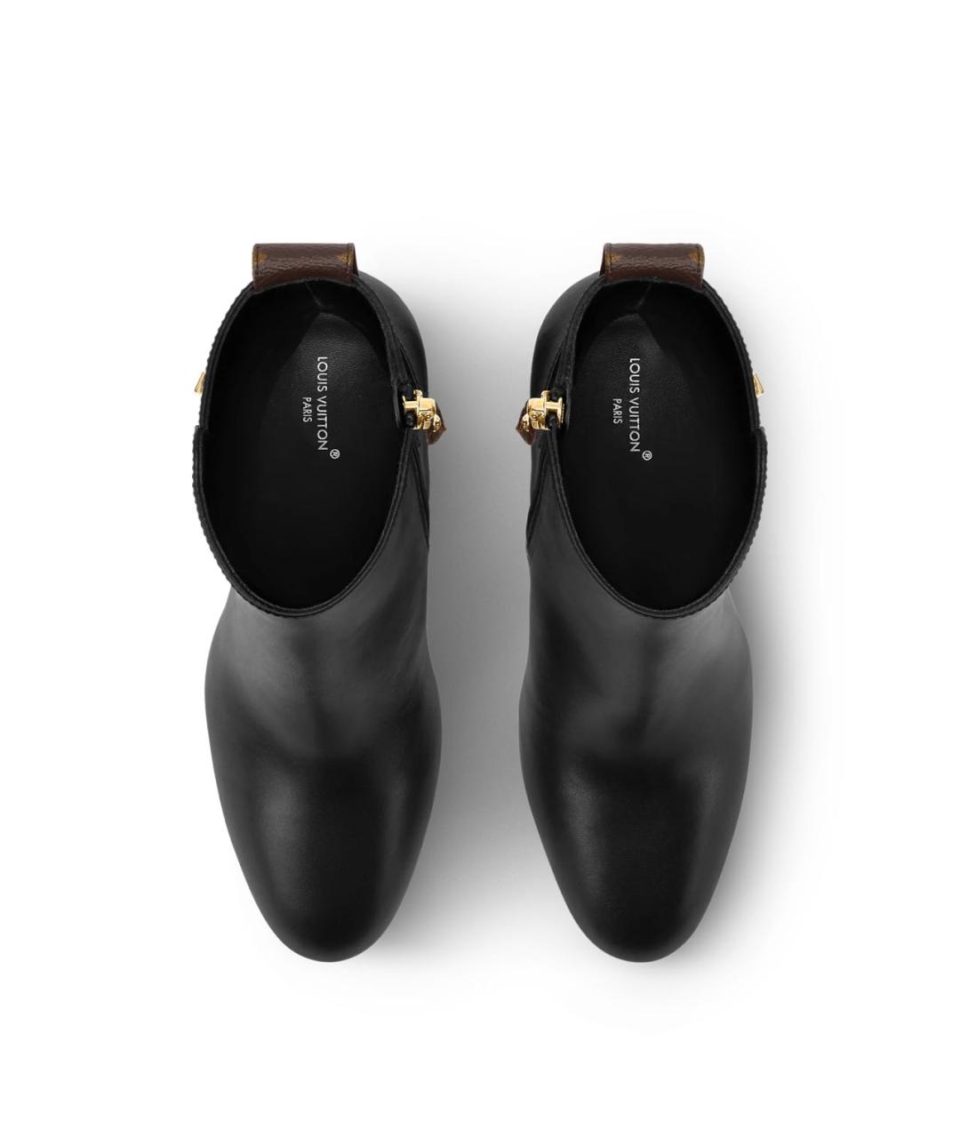 LOUIS VUITTON Черные кожаные ботильоны, фото 3