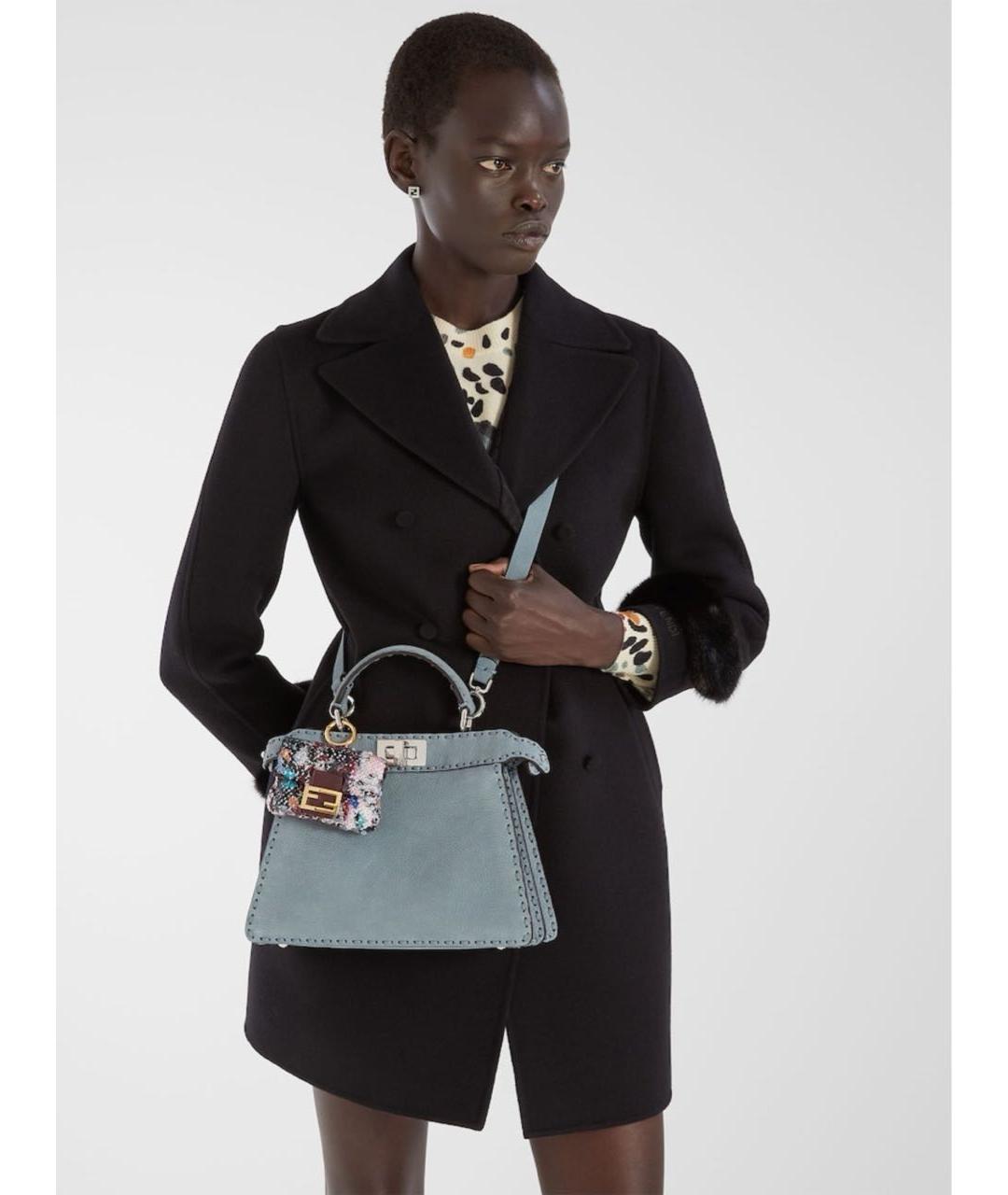FENDI Голубая кожаная сумка тоут, фото 6