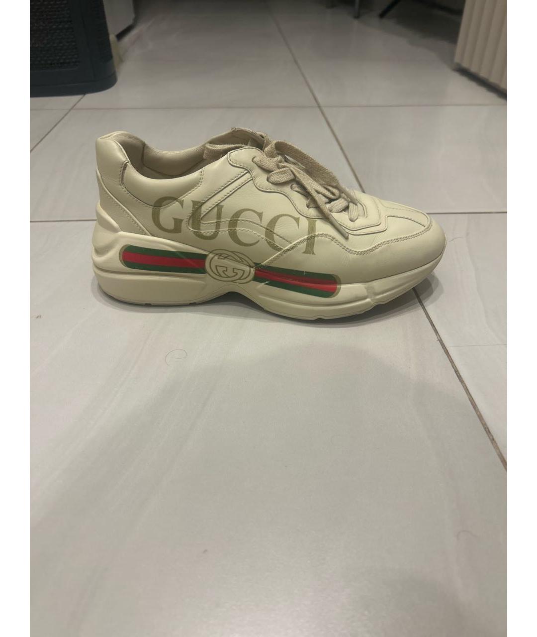 GUCCI Бежевые кроссовки, фото 5