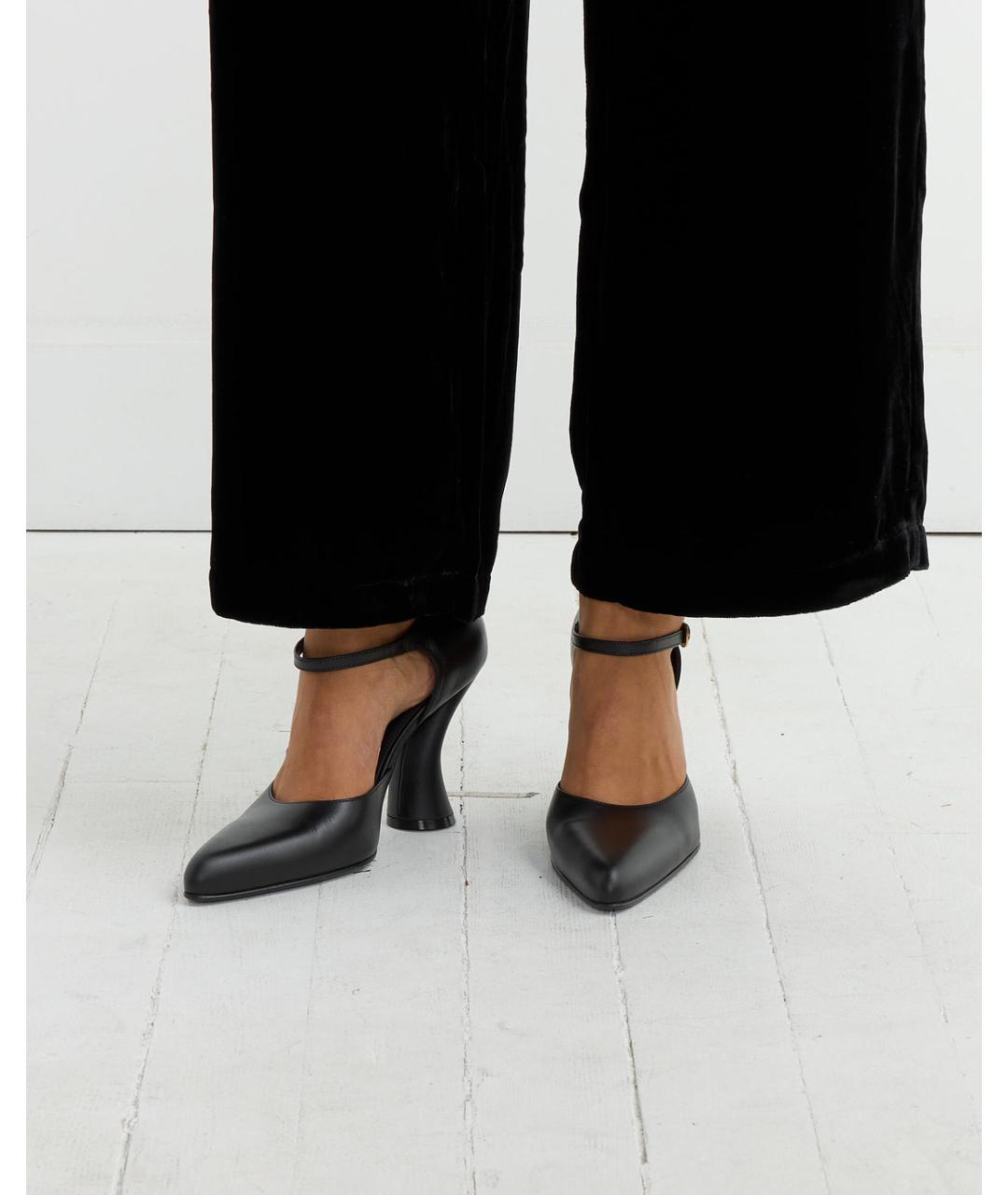 DRIES VAN NOTEN Черные кожаные босоножки, фото 7