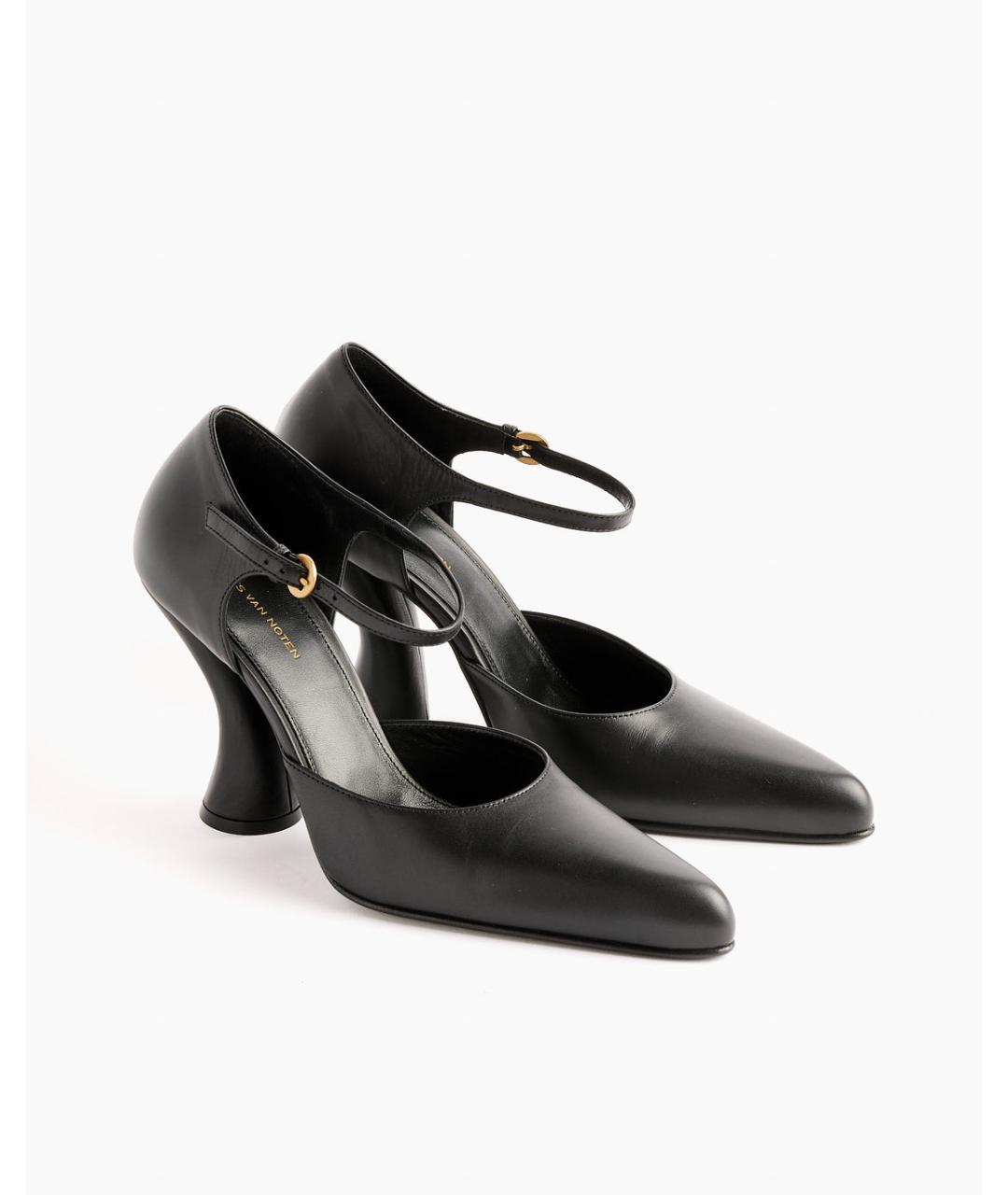 DRIES VAN NOTEN Черные кожаные босоножки, фото 2