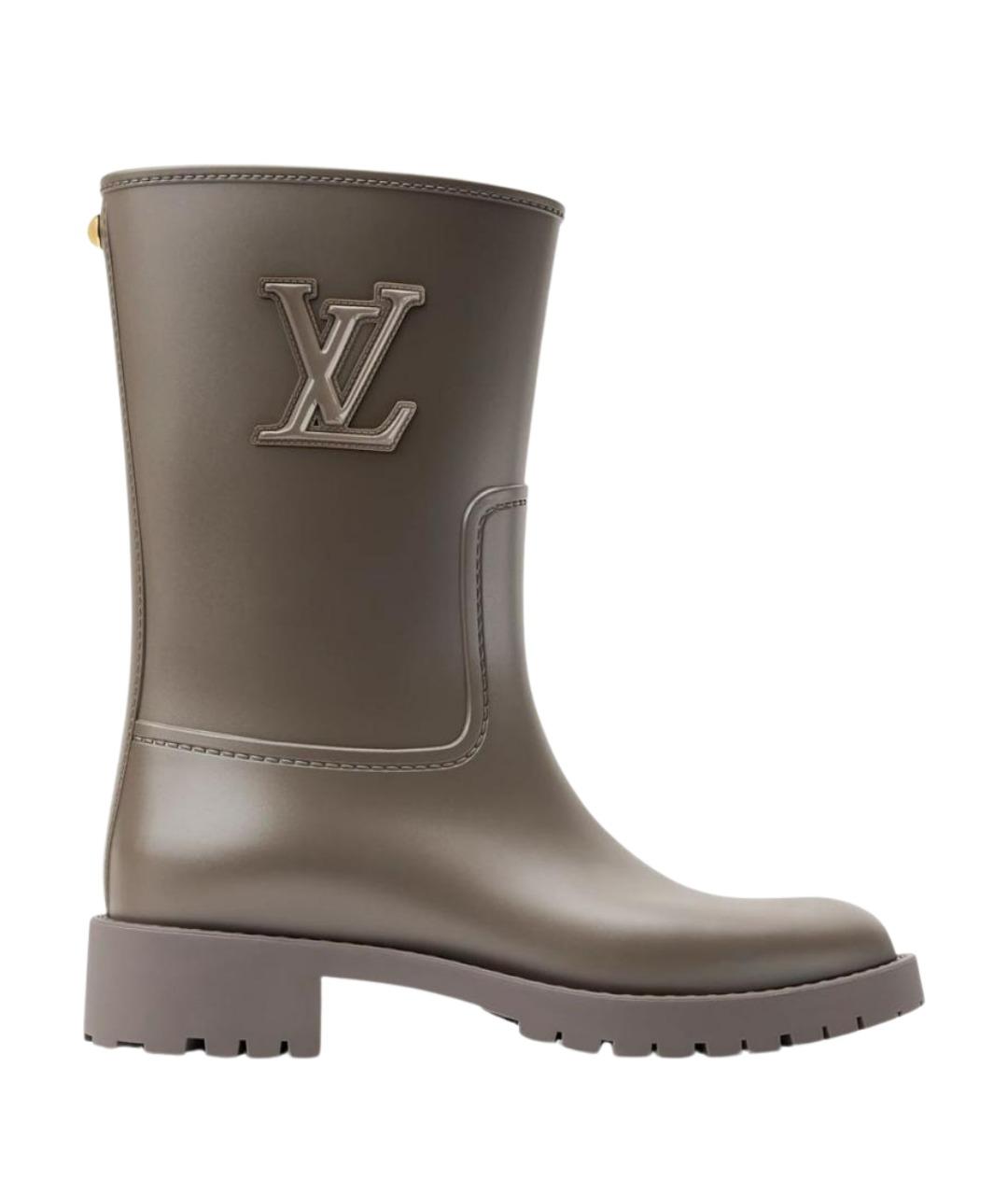 LOUIS VUITTON Хаки резиновые сапоги, фото 1