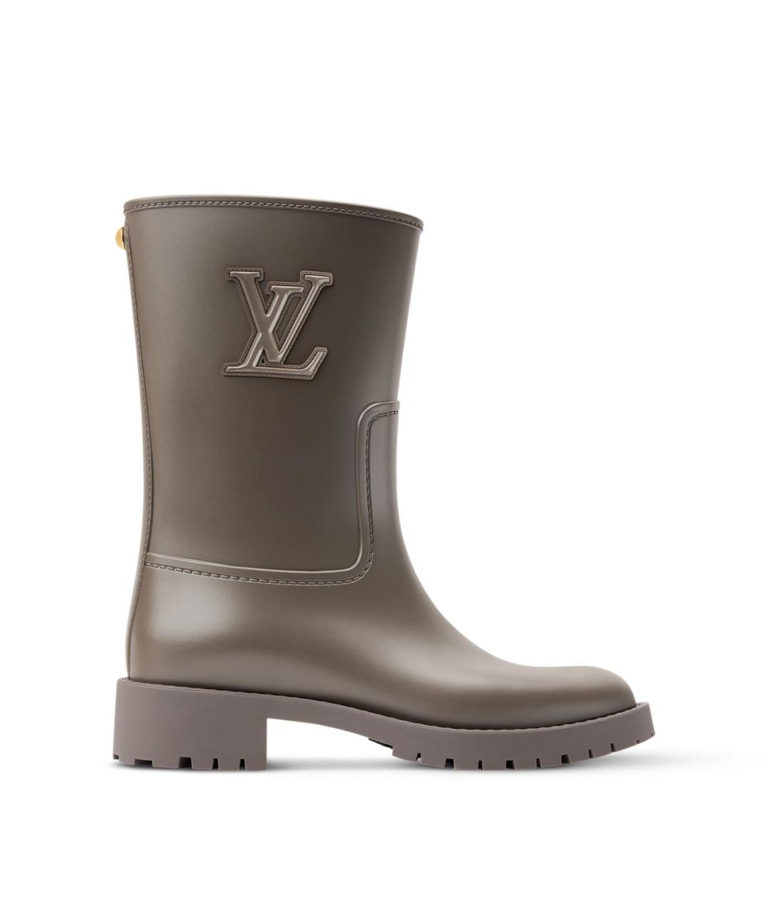 LOUIS VUITTON Хаки резиновые сапоги, фото 5