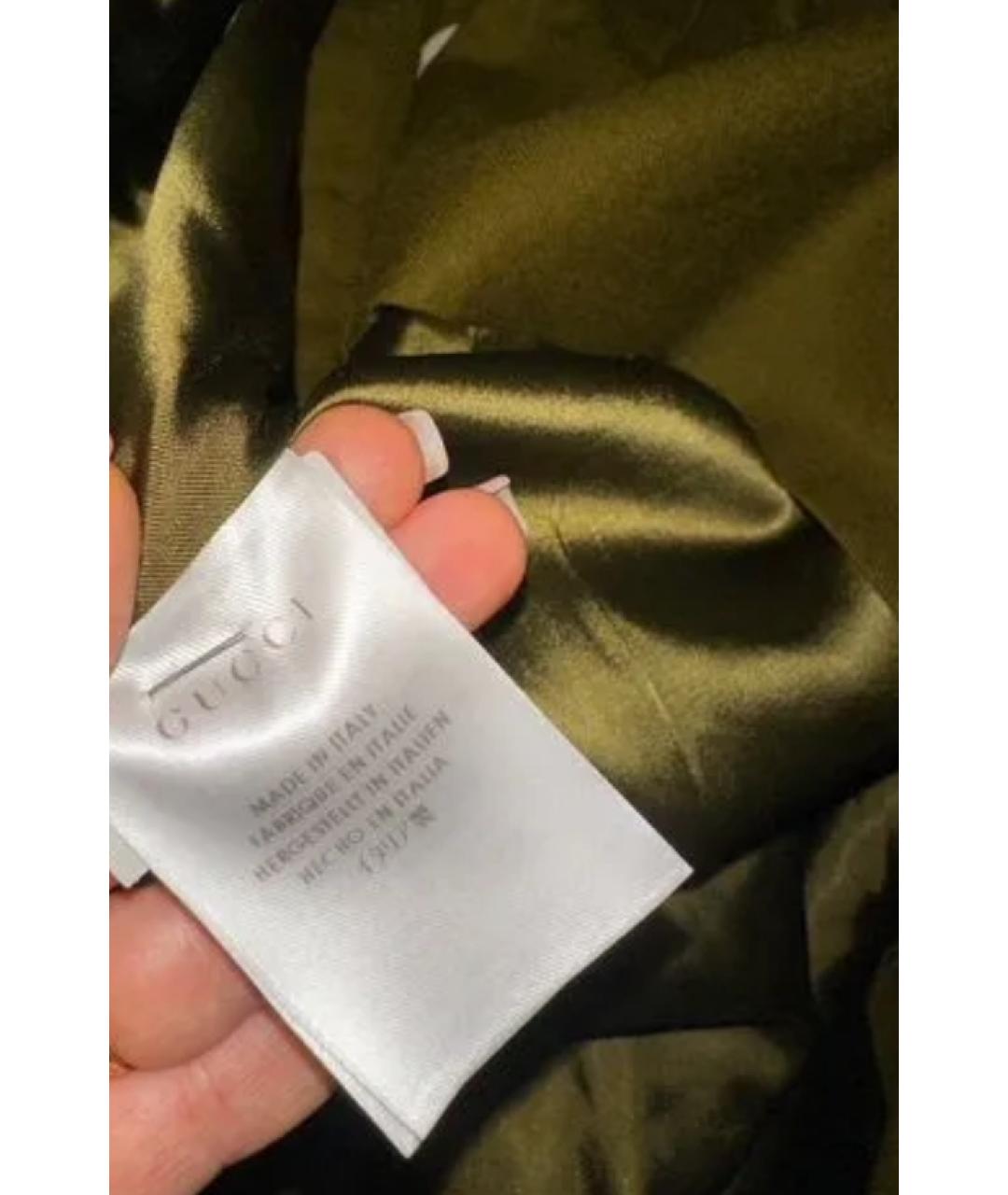 GUCCI Хаки кашемировая юбка миди, фото 5