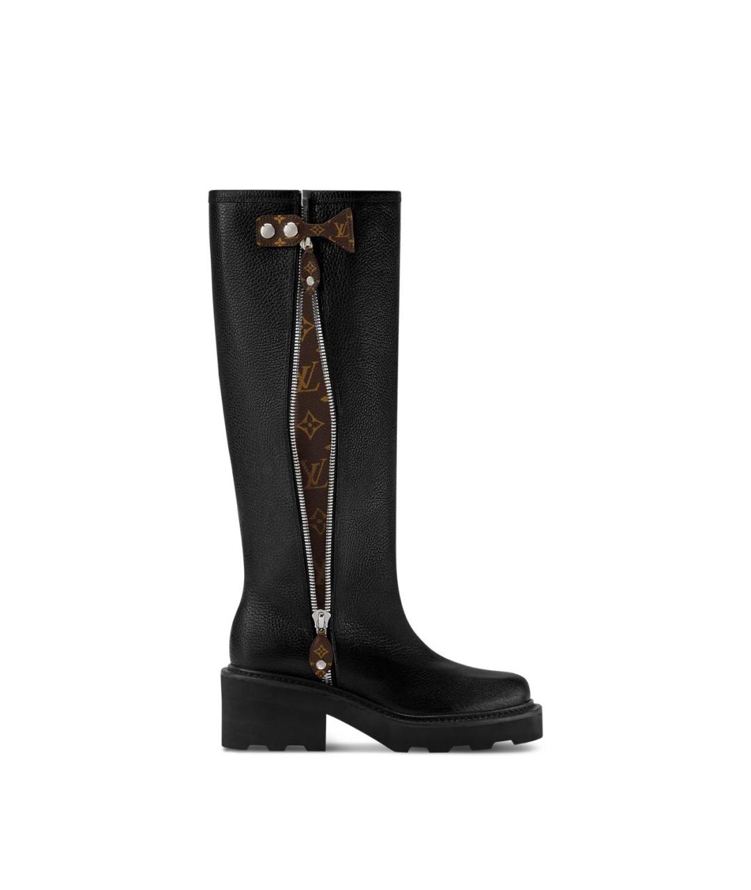 LOUIS VUITTON Черные кожаные сапоги, фото 5