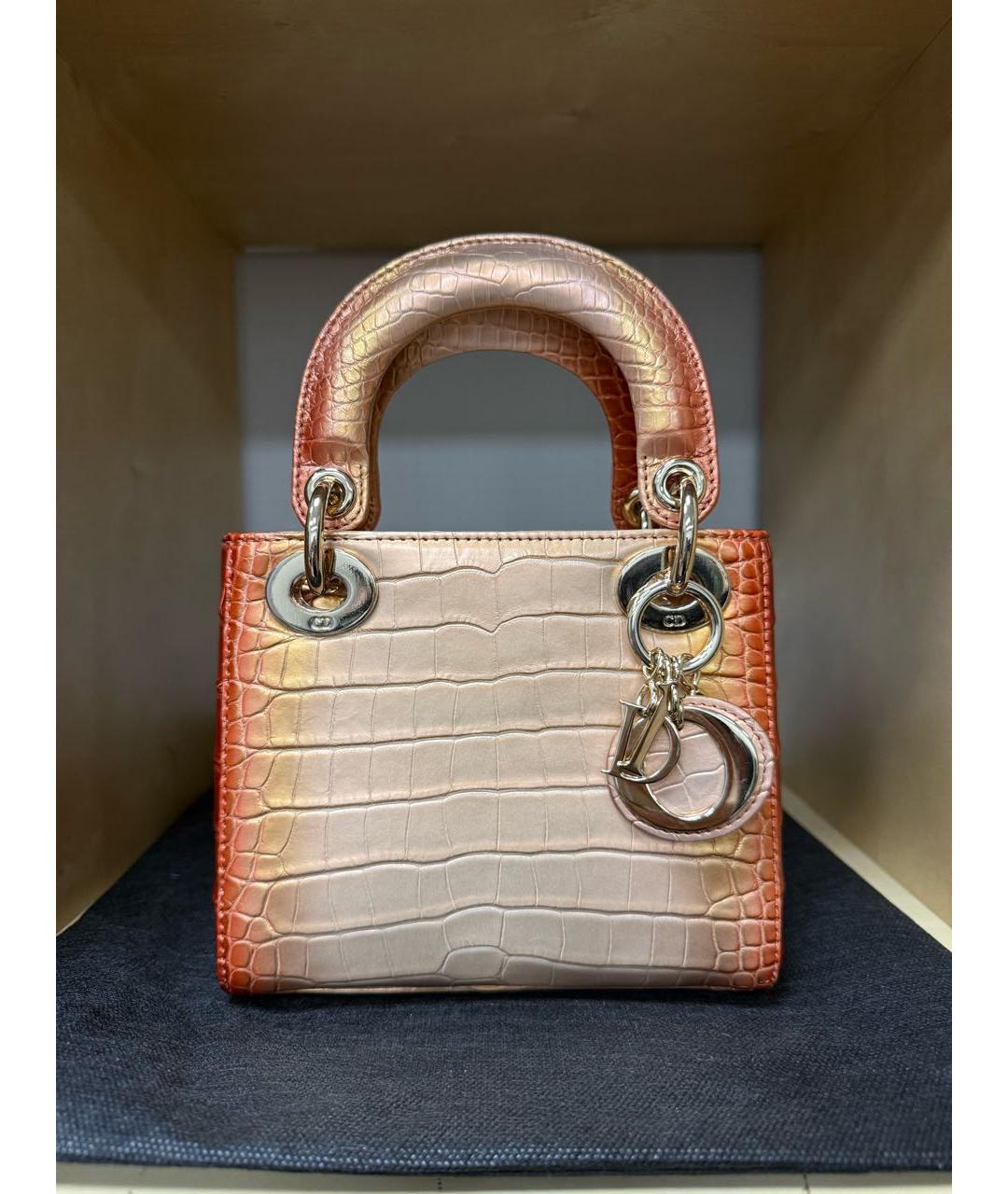 CHRISTIAN DIOR Мульти сумка с короткими ручками из кожи аллигатора, фото 9
