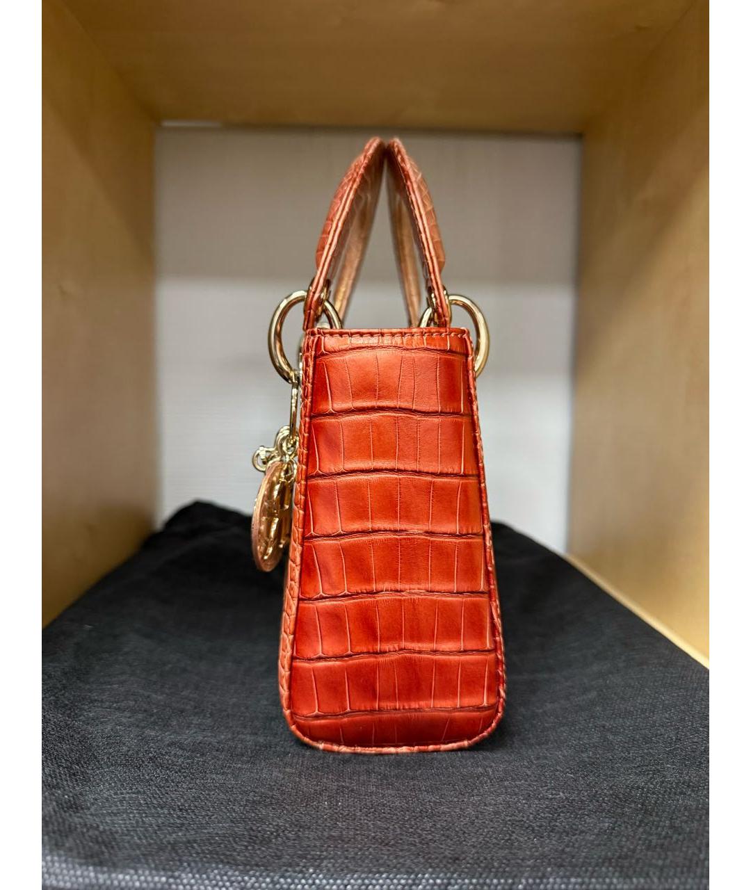 CHRISTIAN DIOR Мульти сумка с короткими ручками из кожи аллигатора, фото 8