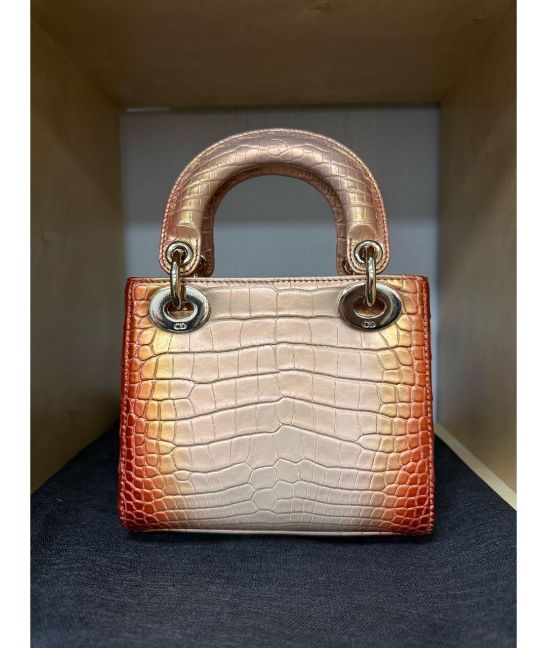 CHRISTIAN DIOR Мульти сумка с короткими ручками из кожи аллигатора, фото 3