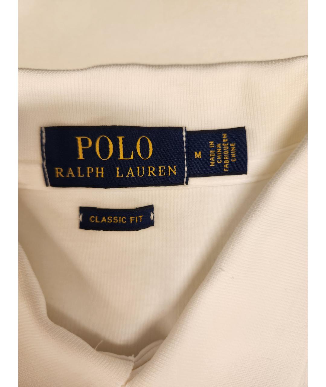 POLO RALPH LAUREN Белое хлопковое поло с коротким рукавом, фото 3