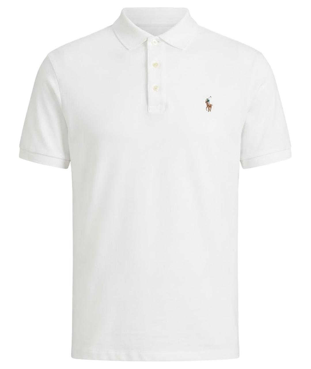 POLO RALPH LAUREN Белое хлопковое поло с коротким рукавом, фото 1