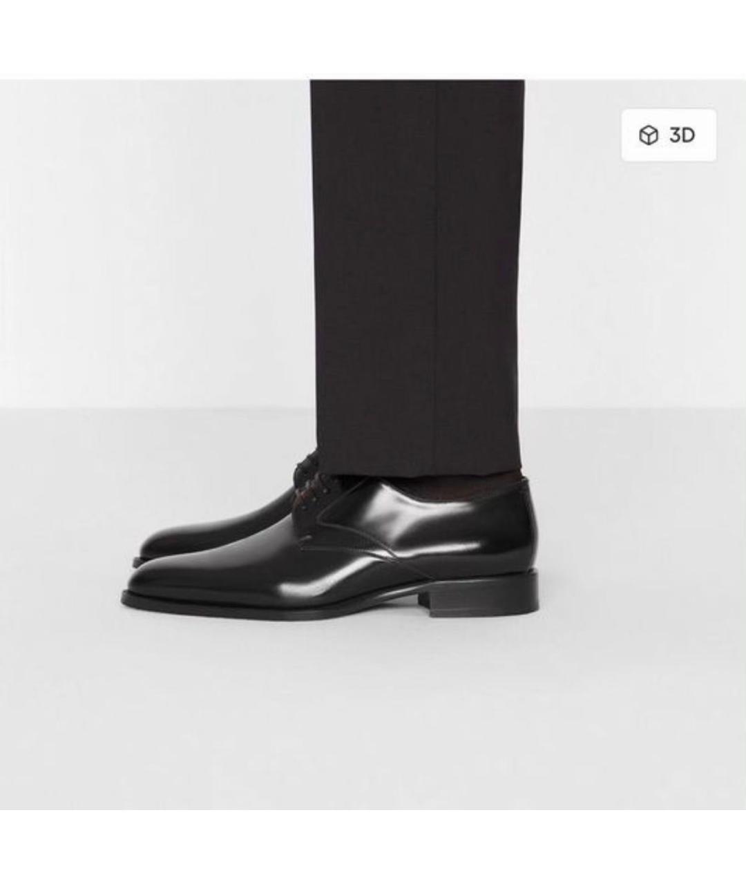 CHRISTIAN DIOR Черные кожаные туфли, фото 5