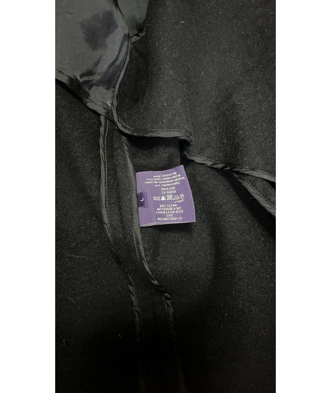 RALPH LAUREN PURPLE LABEL Черное шерстяное пальто, фото 4