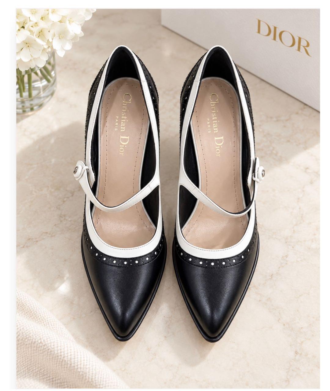 CHRISTIAN DIOR Черные кожаные туфли, фото 2