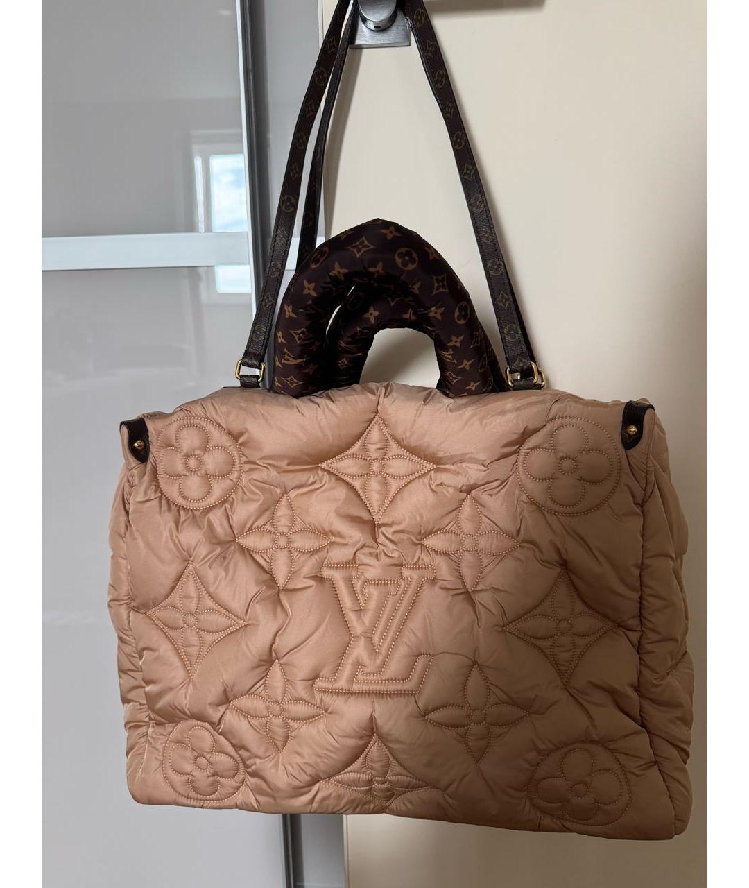 LOUIS VUITTON Бежевая нейлоновая сумка тоут, фото 8
