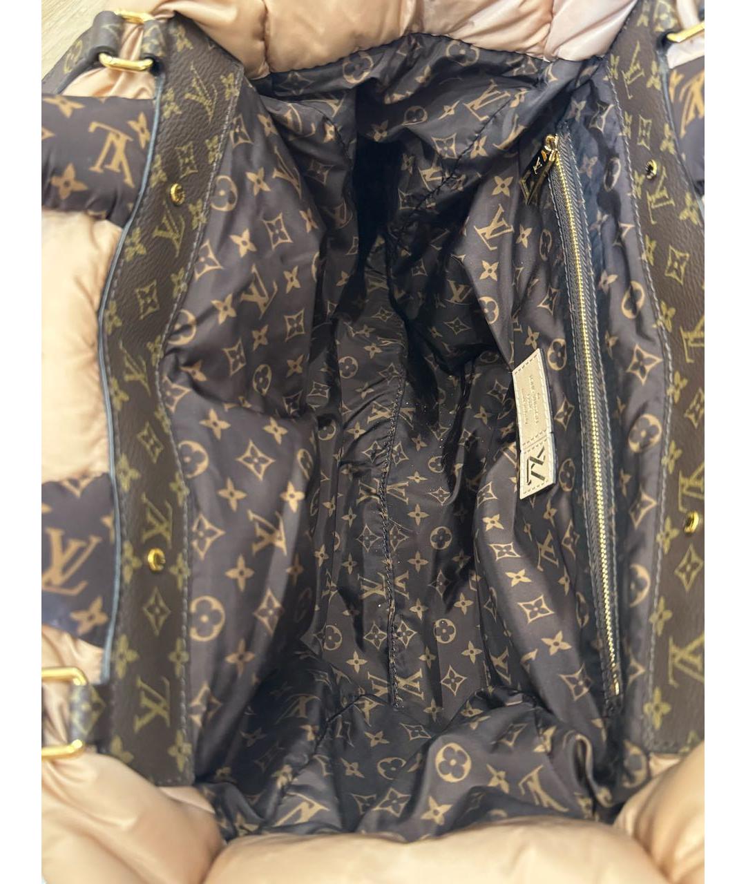 LOUIS VUITTON Бежевая нейлоновая сумка тоут, фото 6