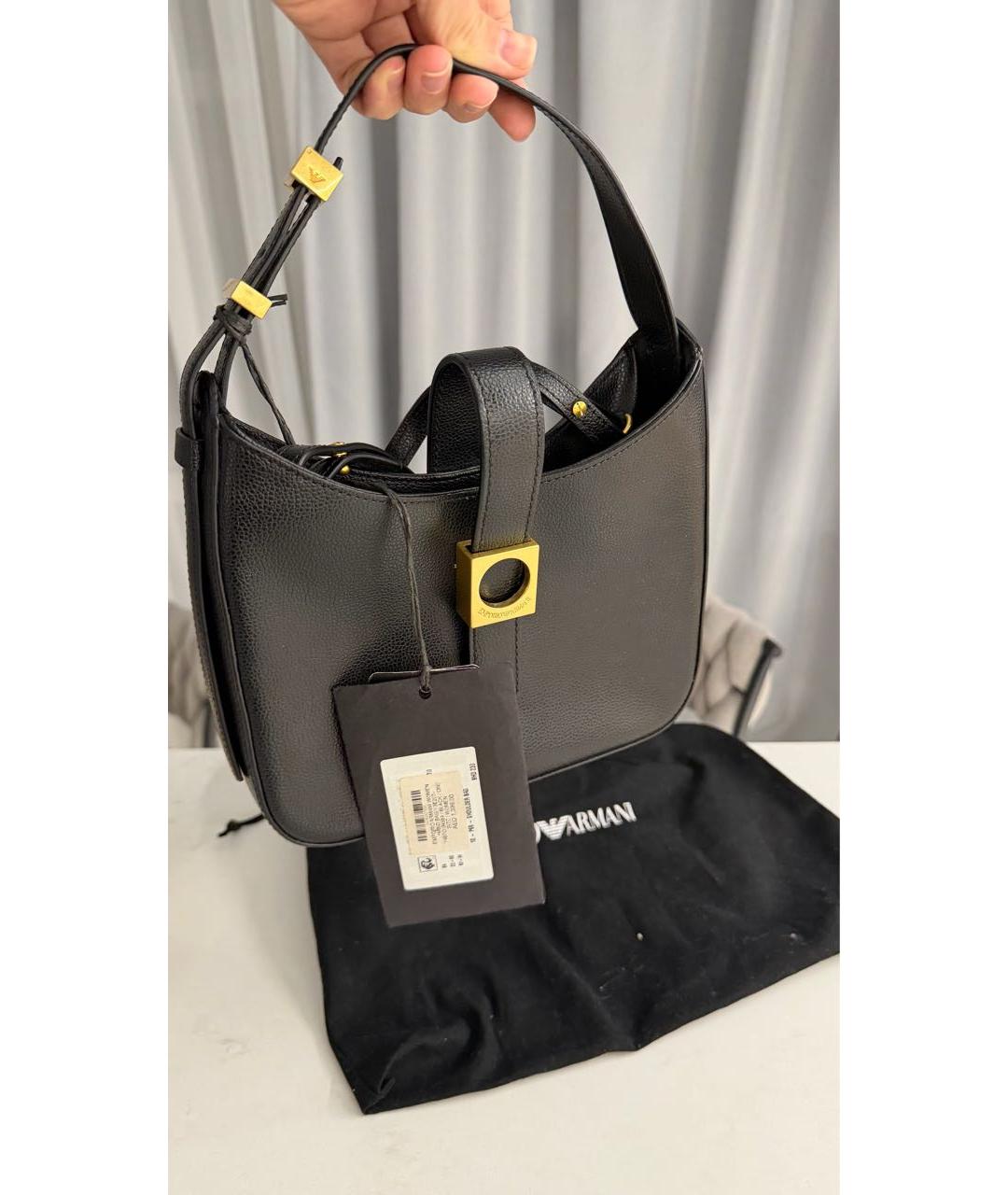 EMPORIO ARMANI Черная сумка с короткими ручками из искусственной кожи, фото 7