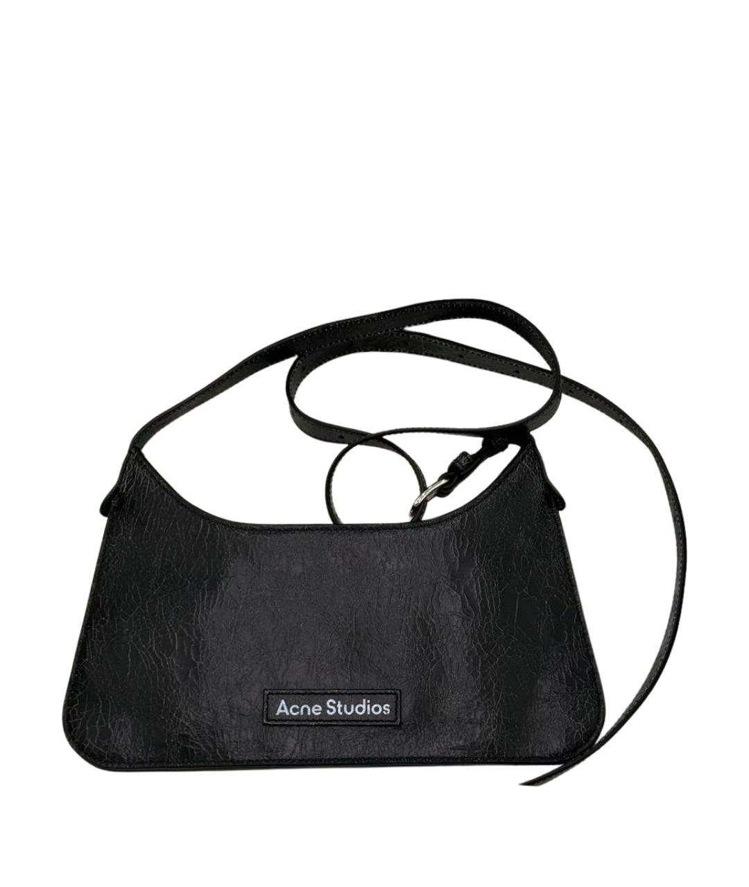 ACNE STUDIOS Черная кожаная сумка через плечо, фото 1