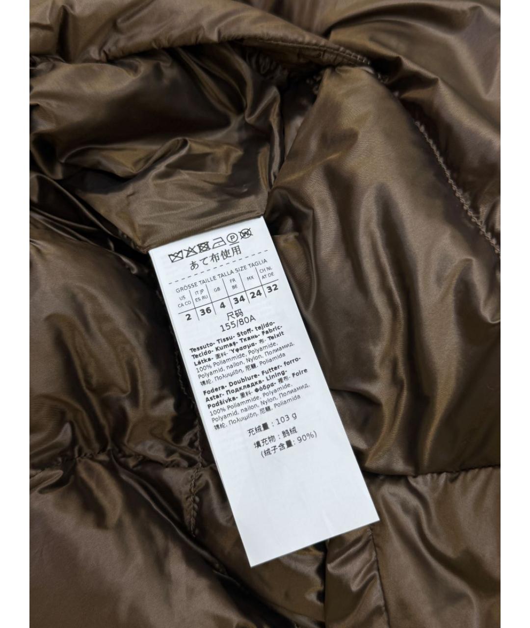 MAX MARA Коричневый пуховик, фото 8