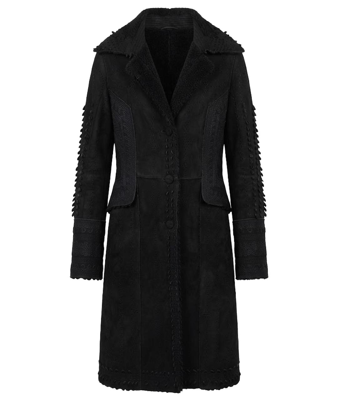 ERMANNO SCERVINO Черная меховая дубленка, фото 1