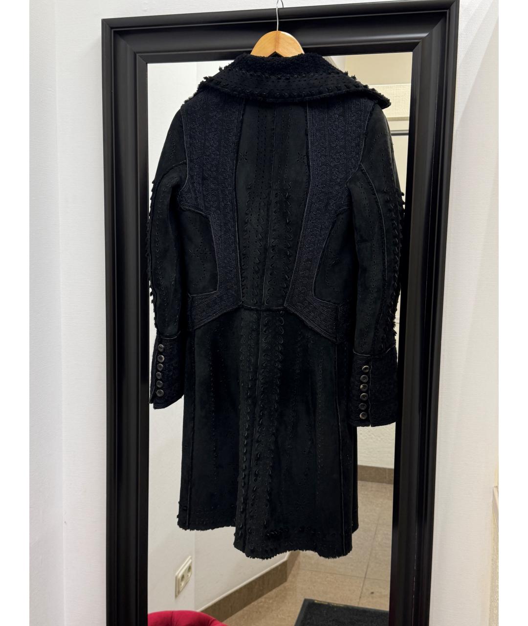 ERMANNO SCERVINO Черная меховая дубленка, фото 2